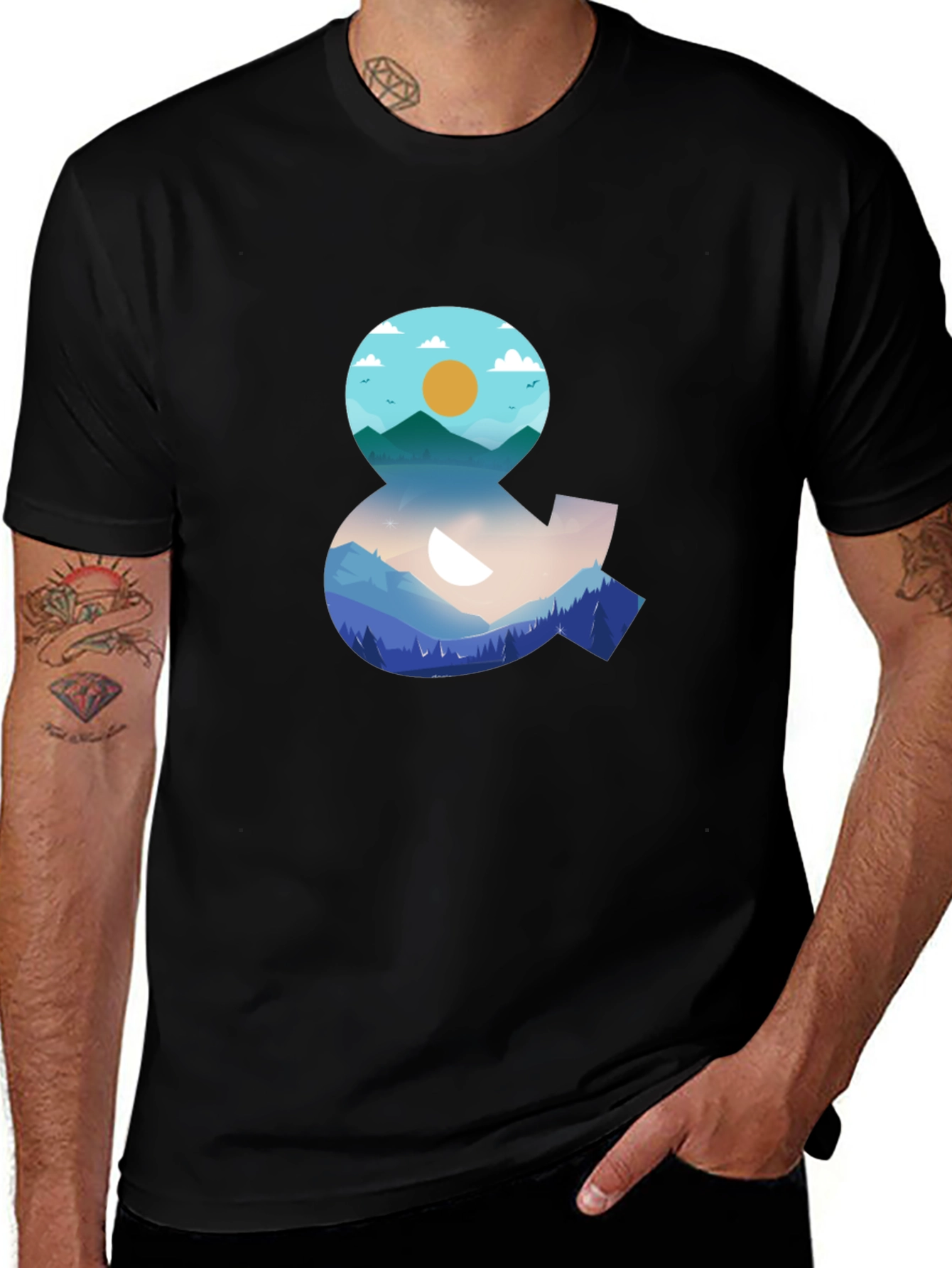 Nature Ampersand Graphic Black T-Shirt