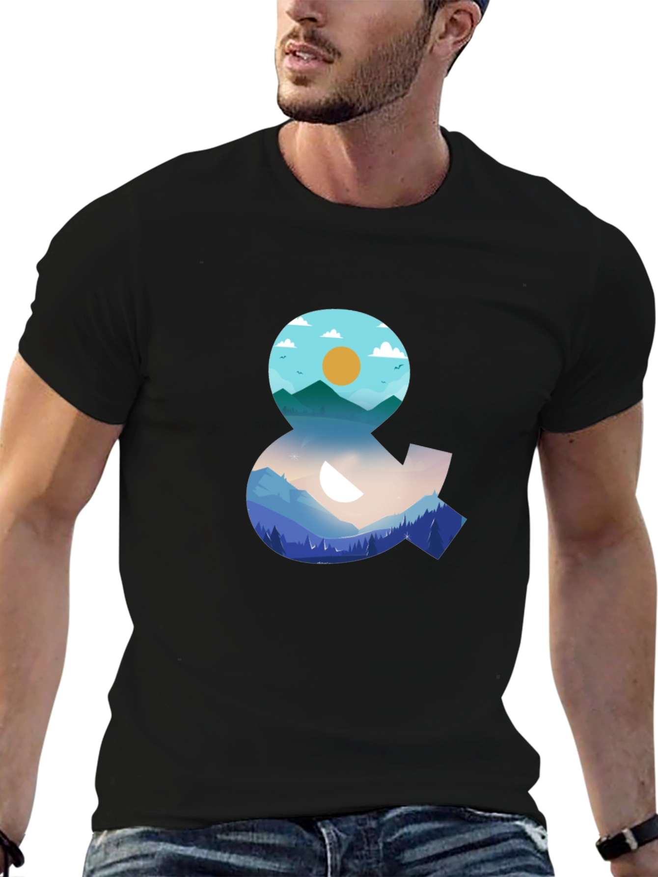 Nature Ampersand Graphic Black T-Shirt