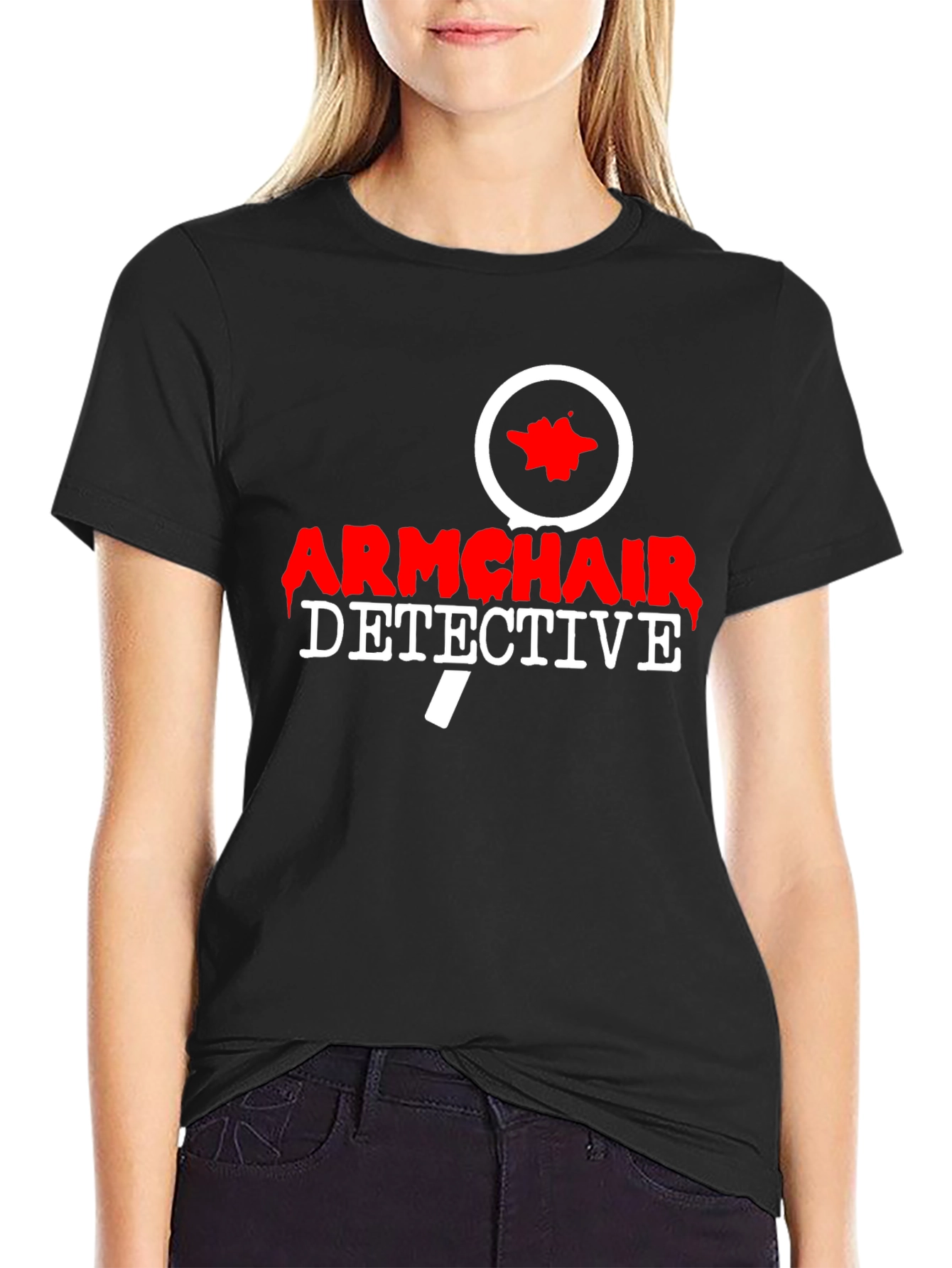 Armchair Detective T-Shirt - Black Cotton Graphic Tee