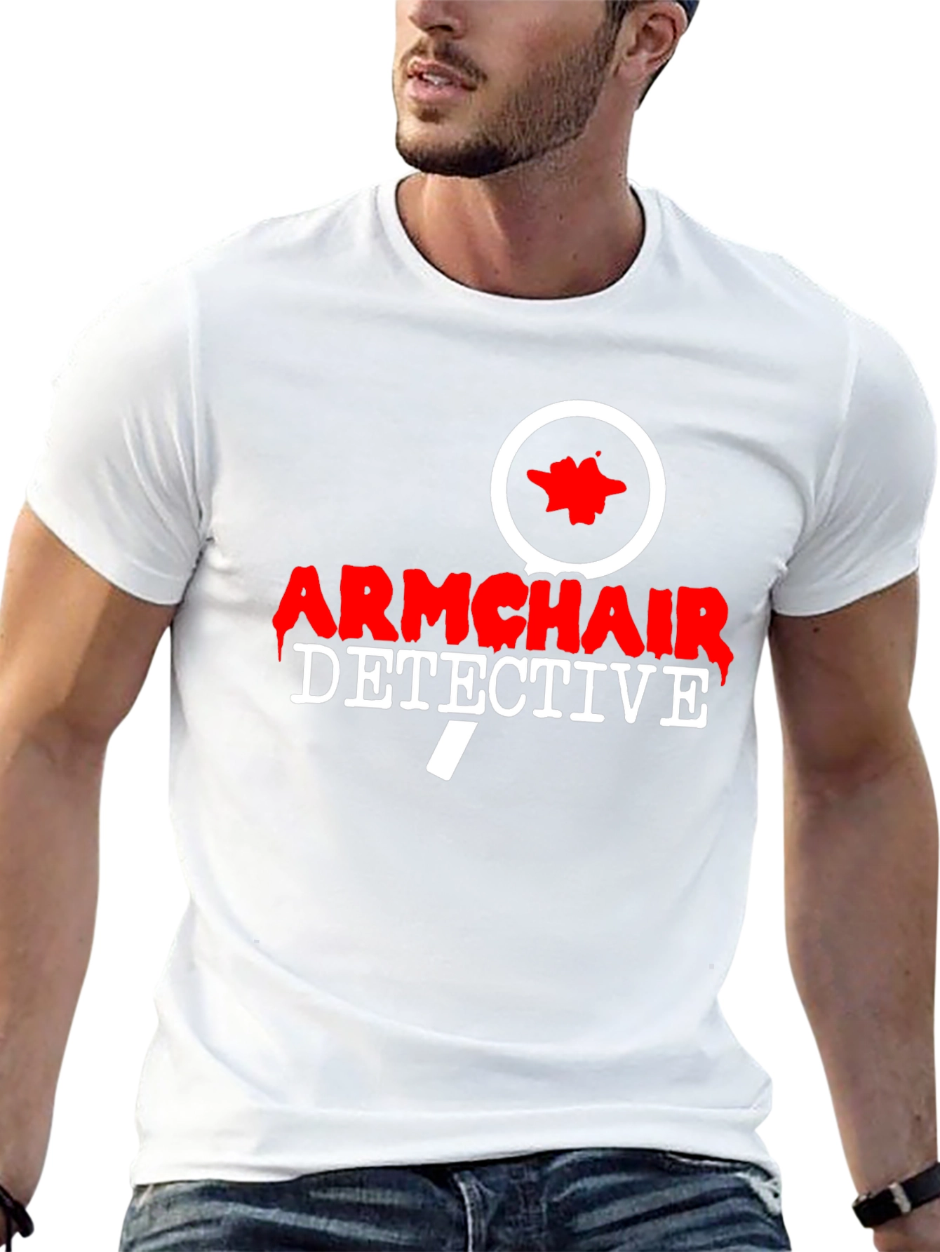 Armchair Detective T-Shirt - Black Cotton Graphic Tee