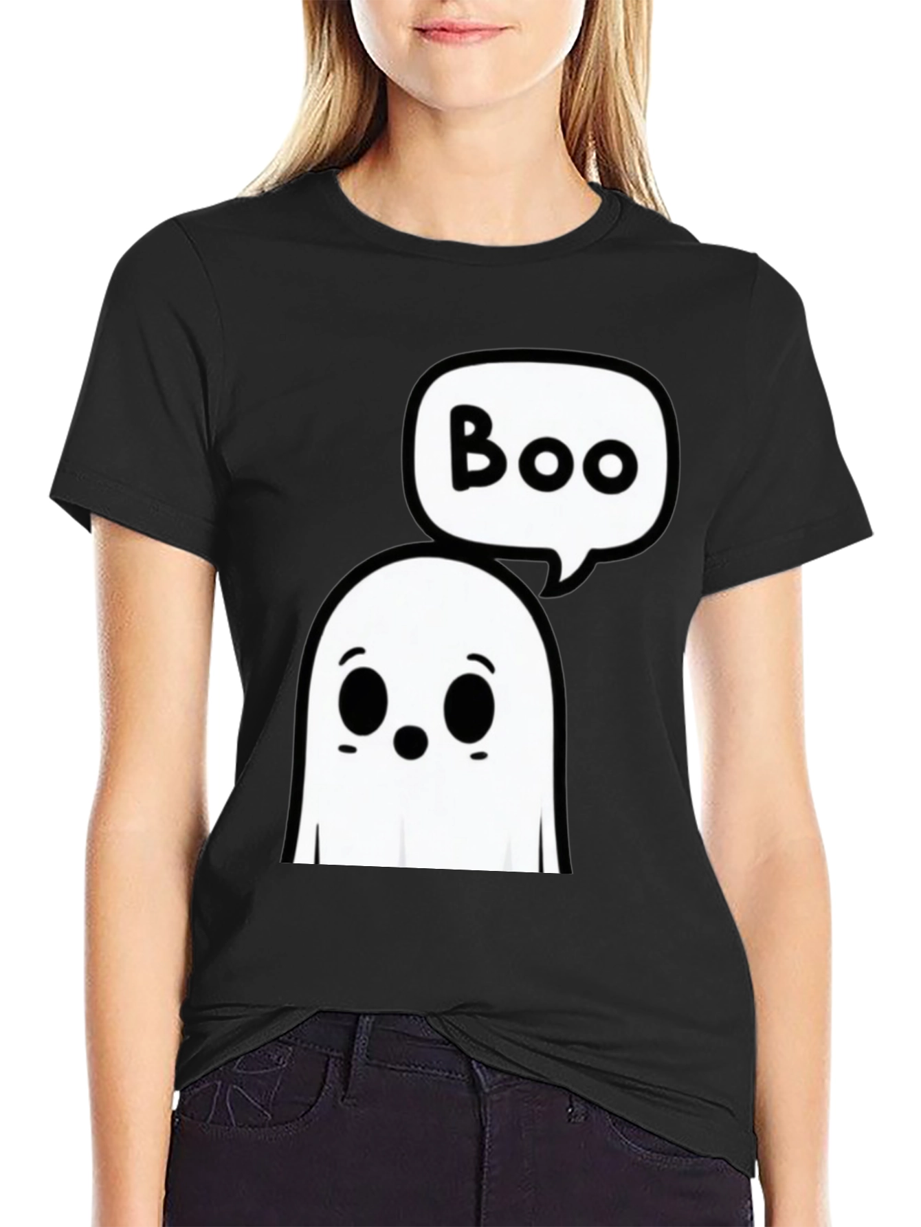 Boo Ghost Graphic Tee - Halloween Spooky Season Shirt