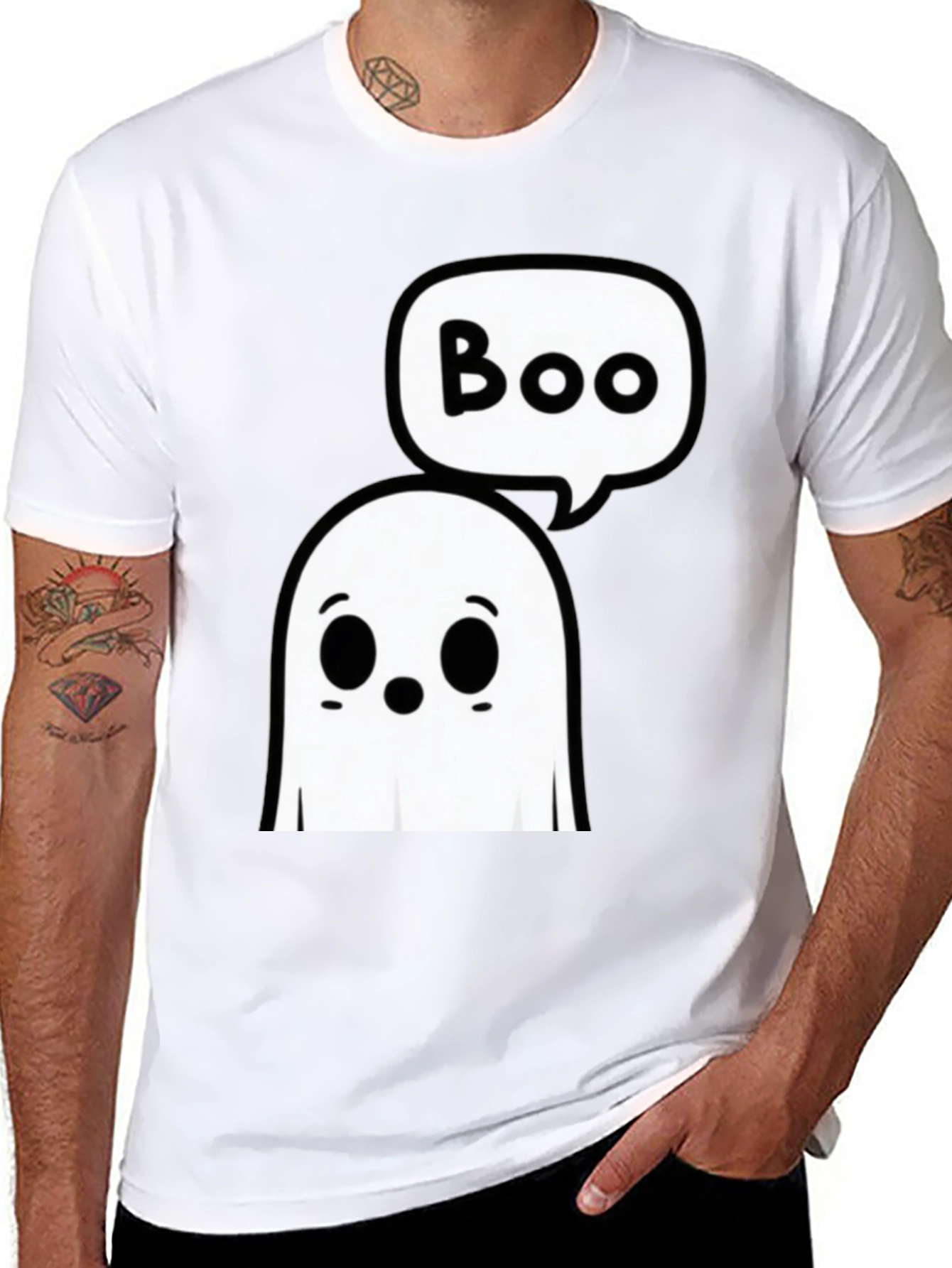 Boo Ghost Graphic Tee - Halloween Spooky Season Shirt