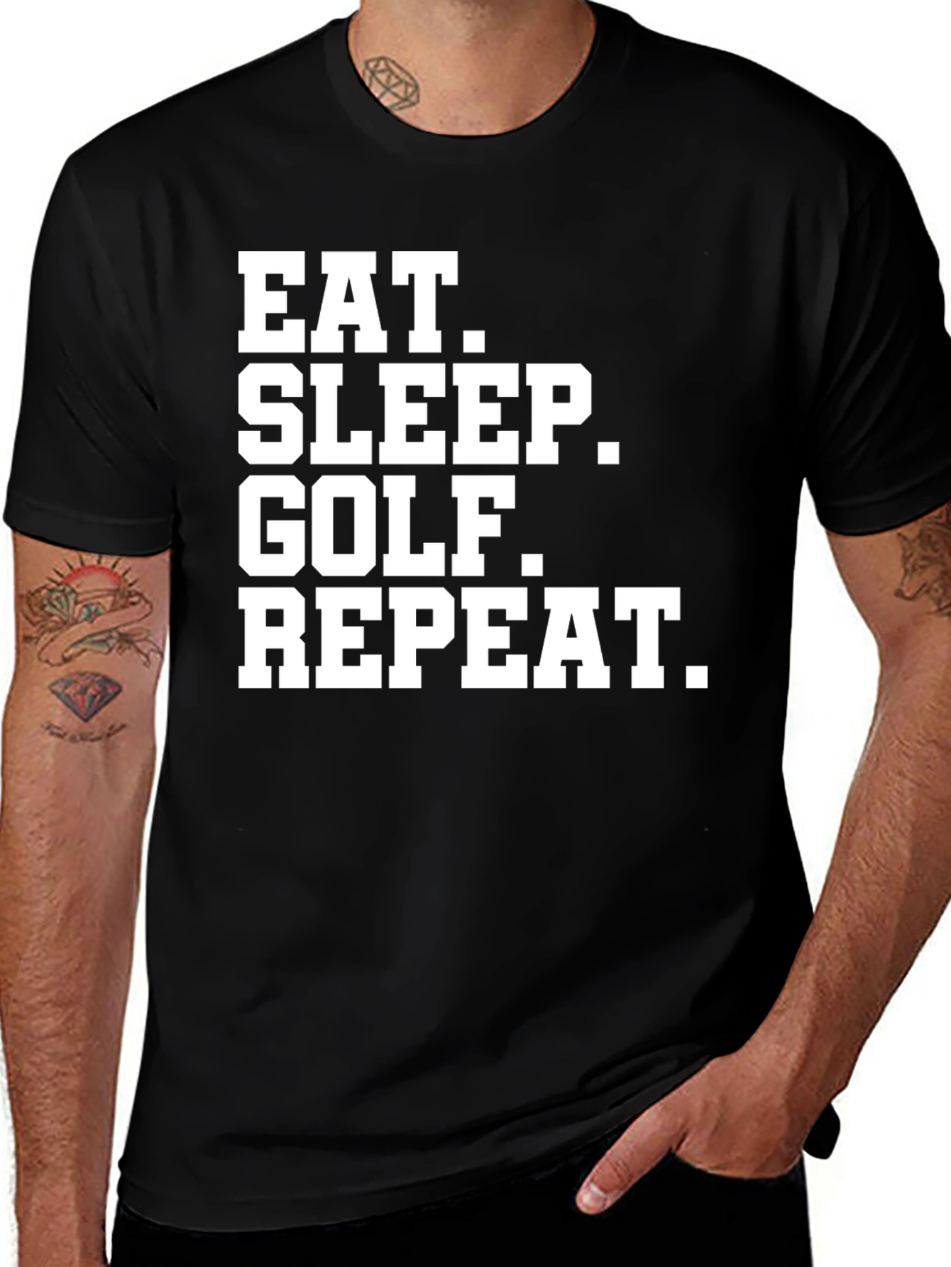 Eat Sleep Golf Repeat T-Shirt - Funny Golfer Tee