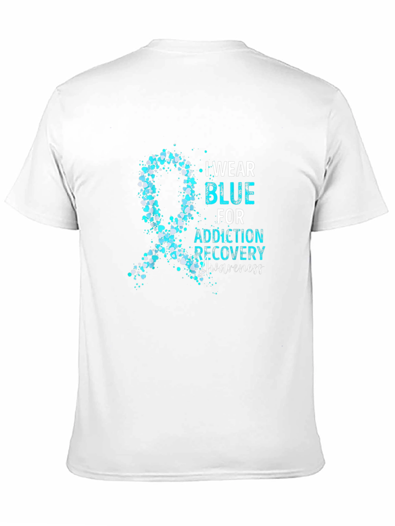 Addiction Recovery Awareness Blue Ribbon T-Shirt