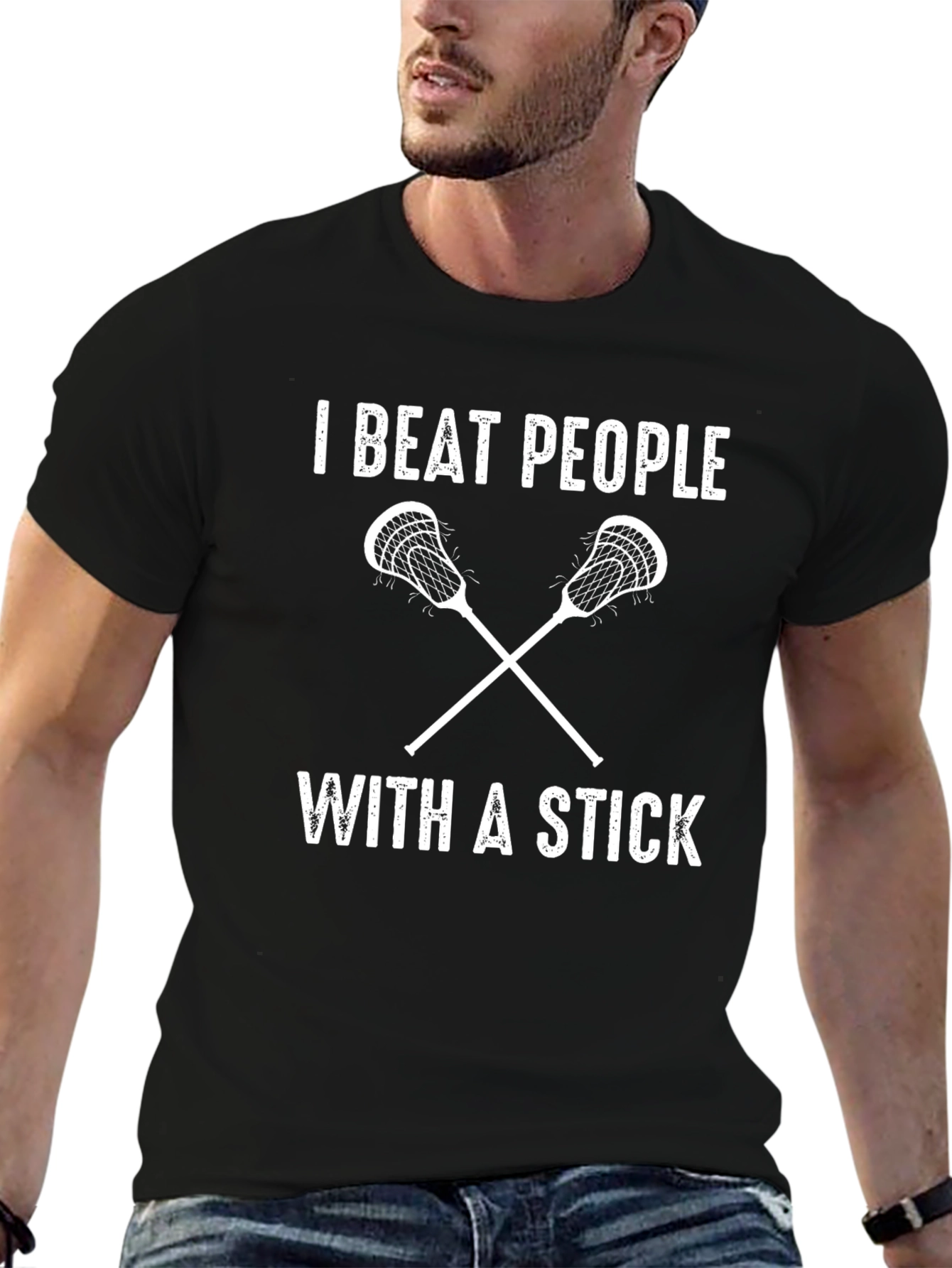 I Beat People With A Stick Graphic T-Shirt
