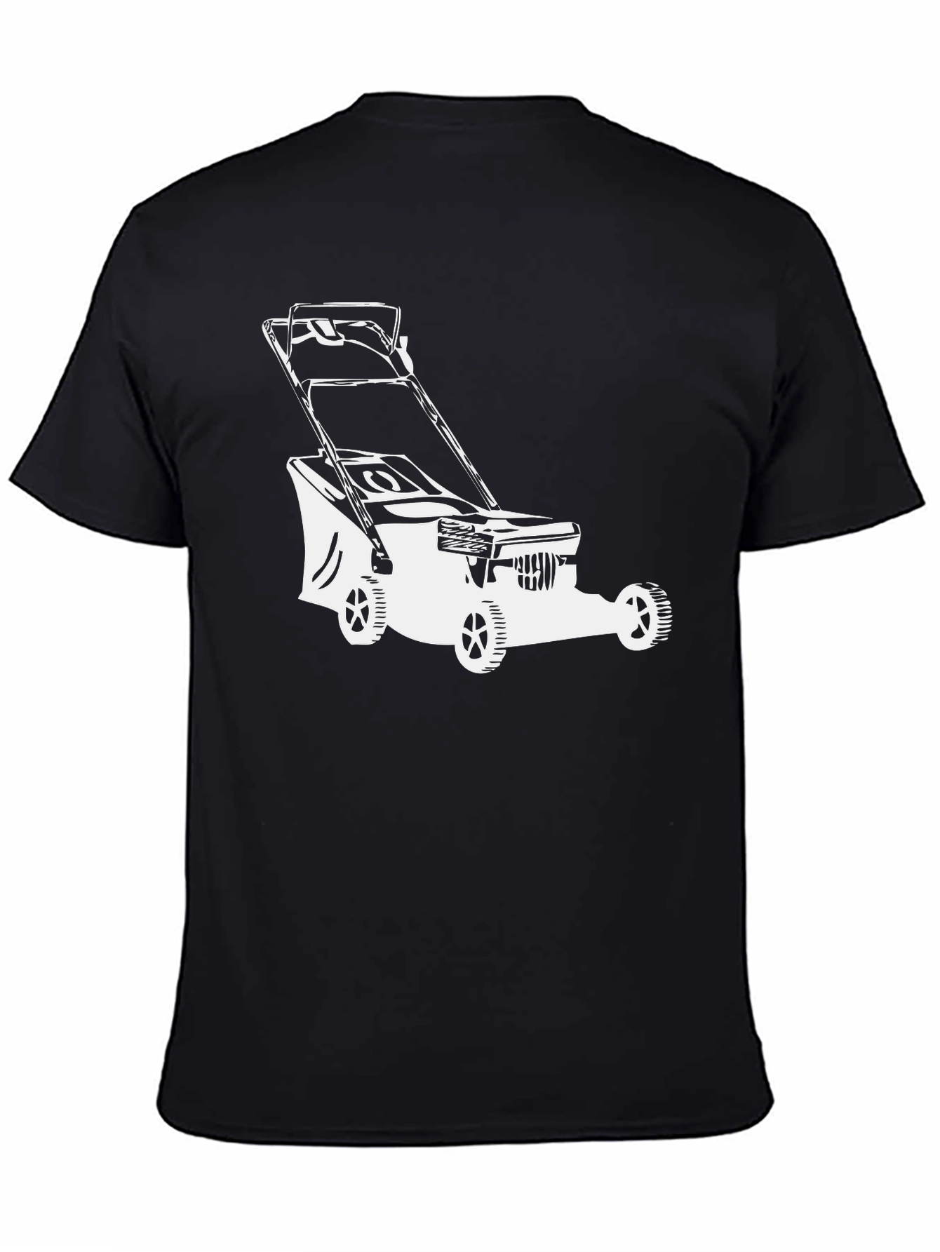 Lawn Mower Graphic Tee - Black Cotton T-Shirt