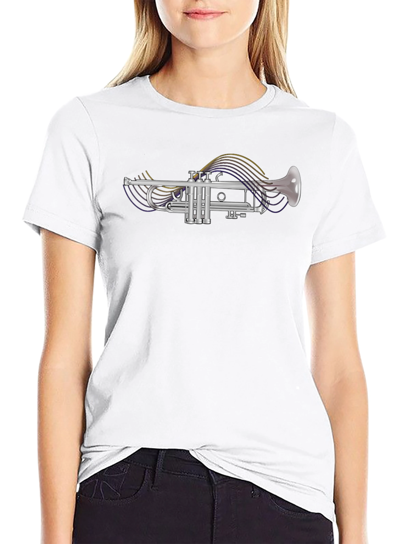 Trumpet Graphic Tee - Music Lovers Black T-Shirt