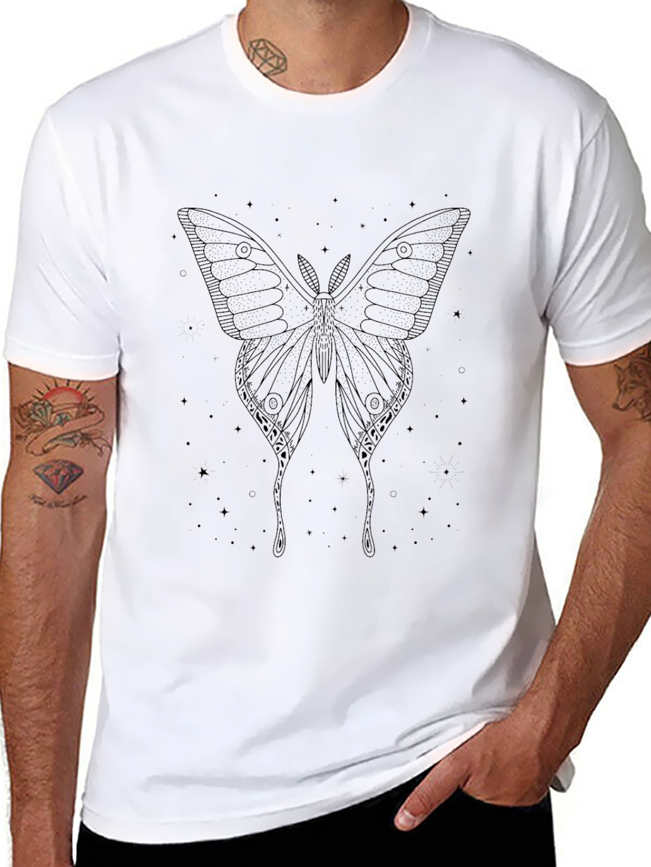 Moth Graphic Tee - Dark Unisex T-Shirt