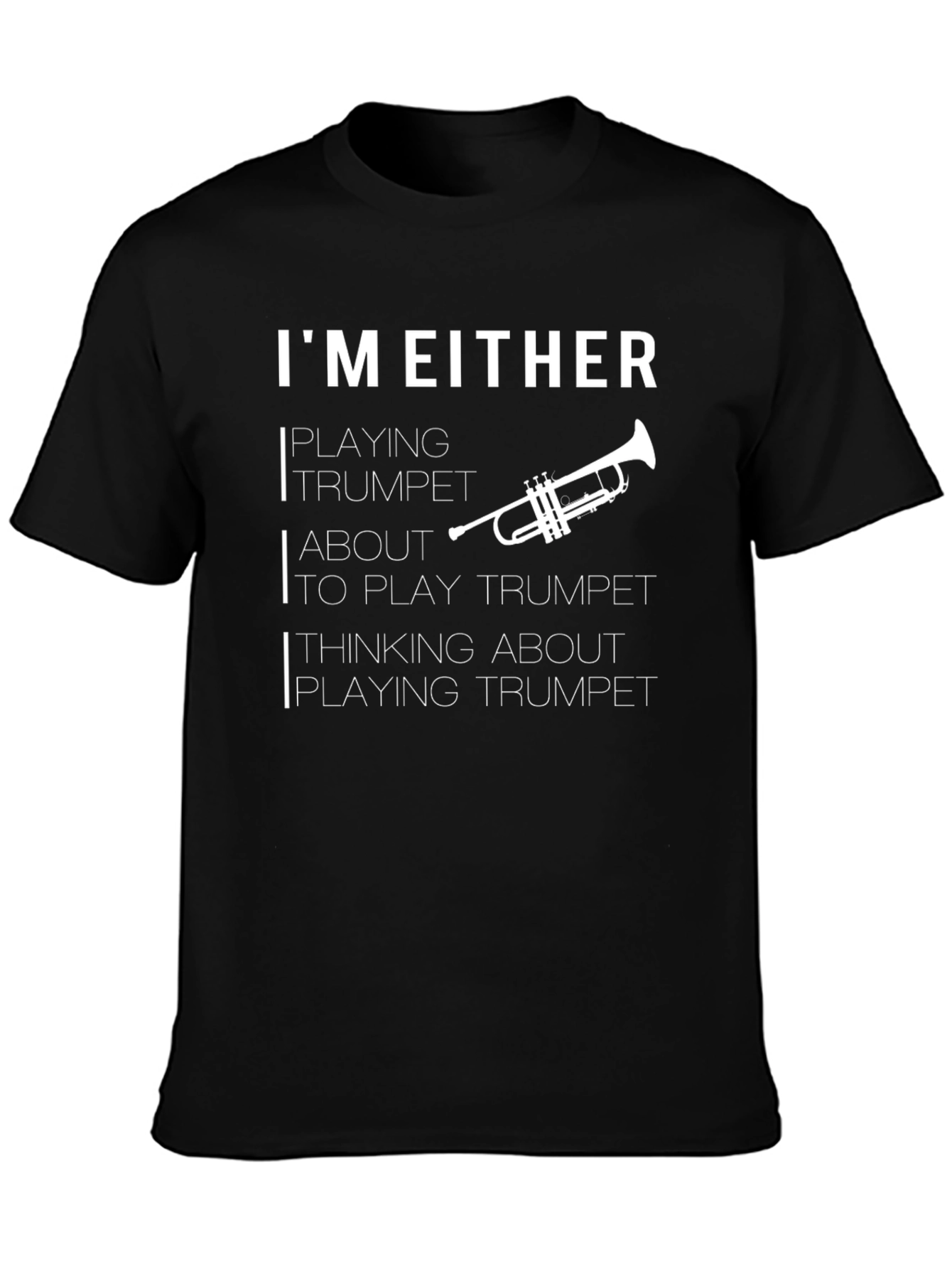 Trumpet Player Black Graphic T-Shirt