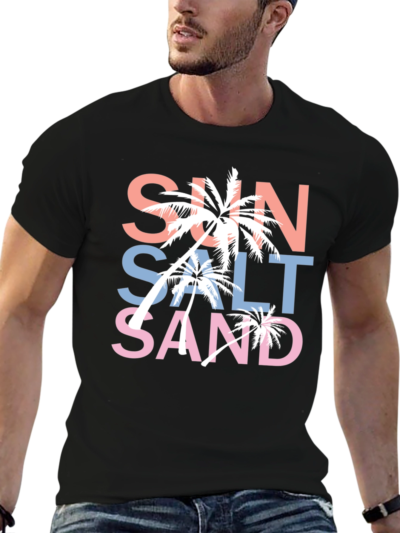 Sun Salt Sand Graphic T-Shirt Black