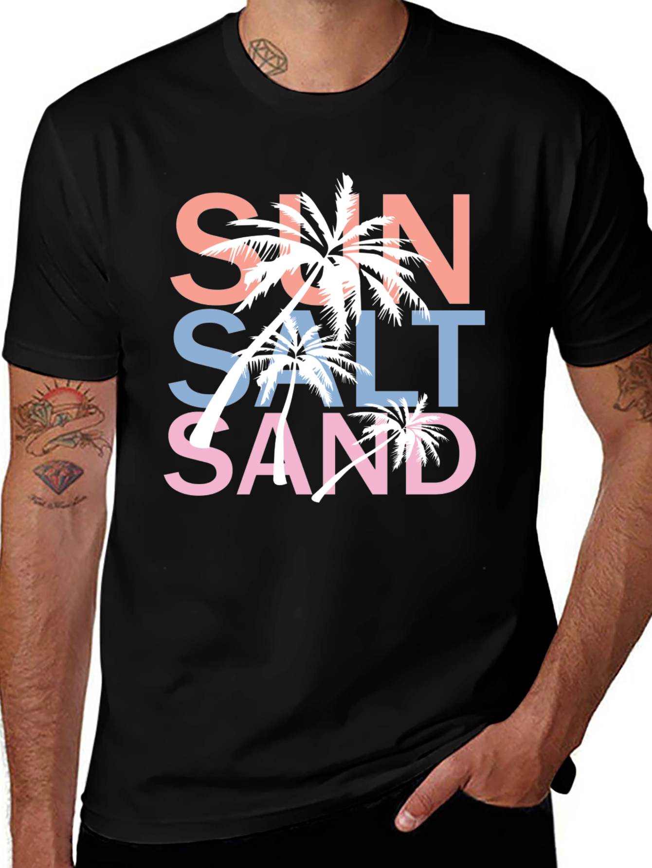 Sun Salt Sand Graphic T-Shirt Black