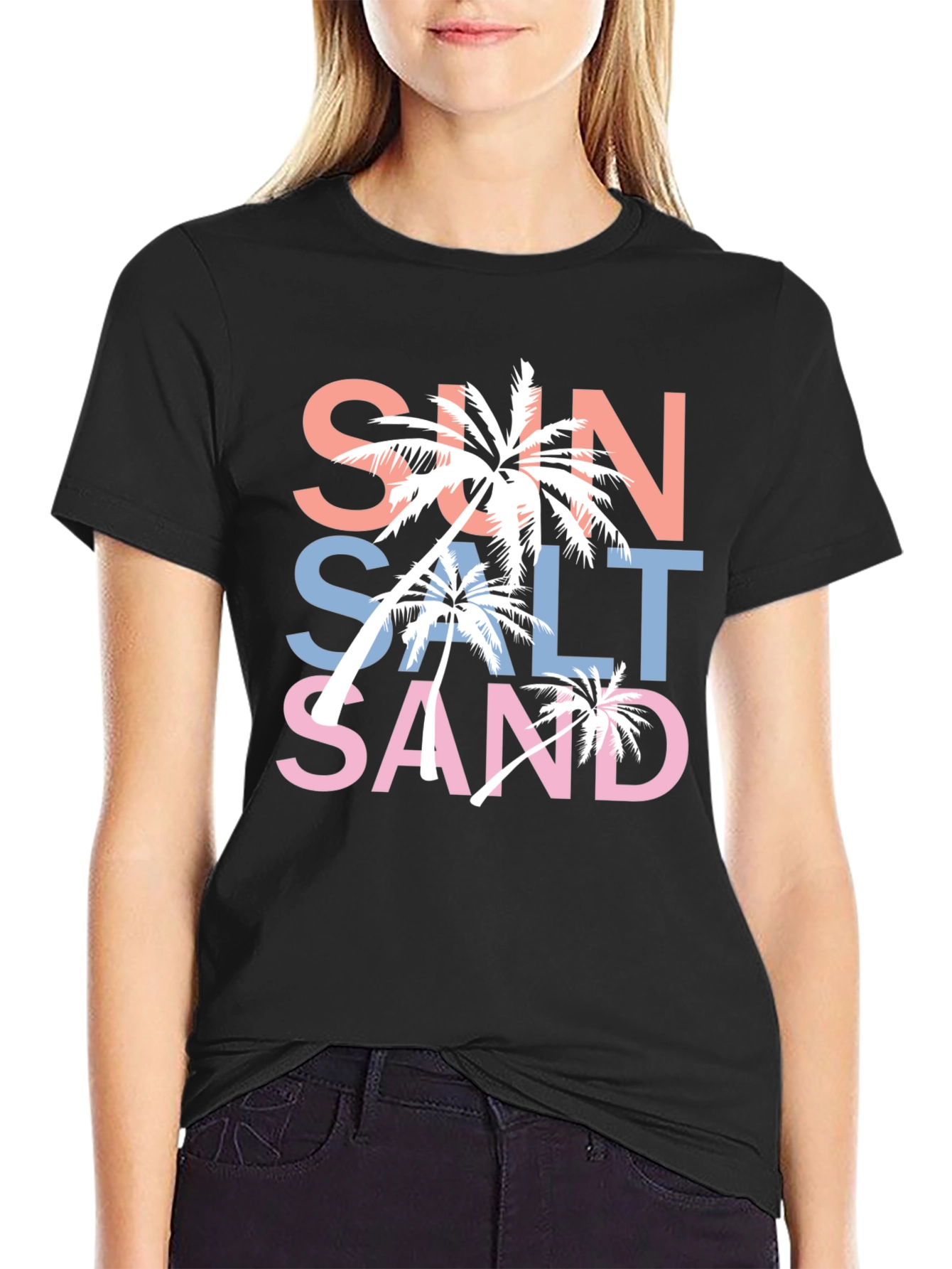 Sun Salt Sand Graphic T-Shirt Black