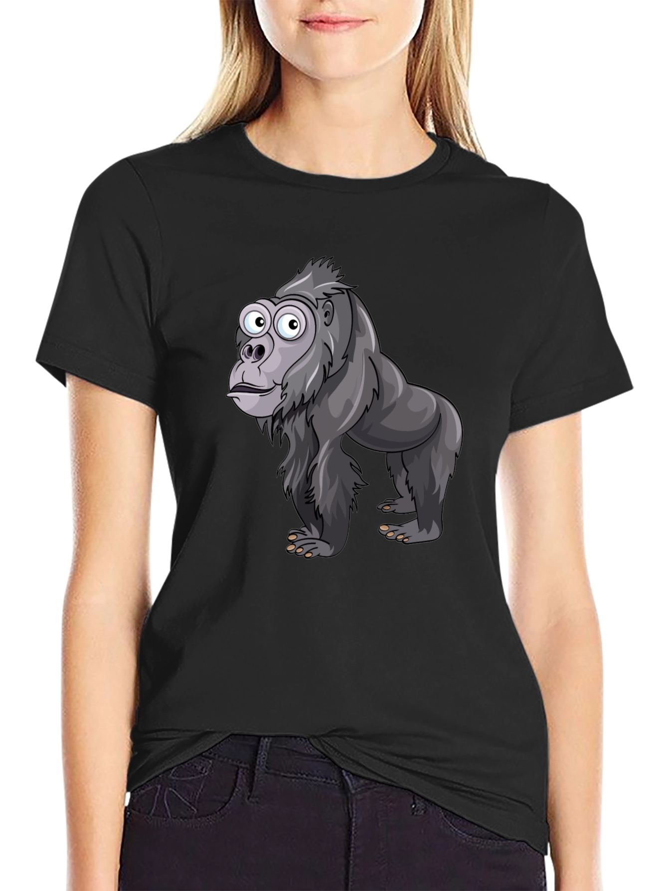 Funny Gorilla Graphic T-Shirt - Black