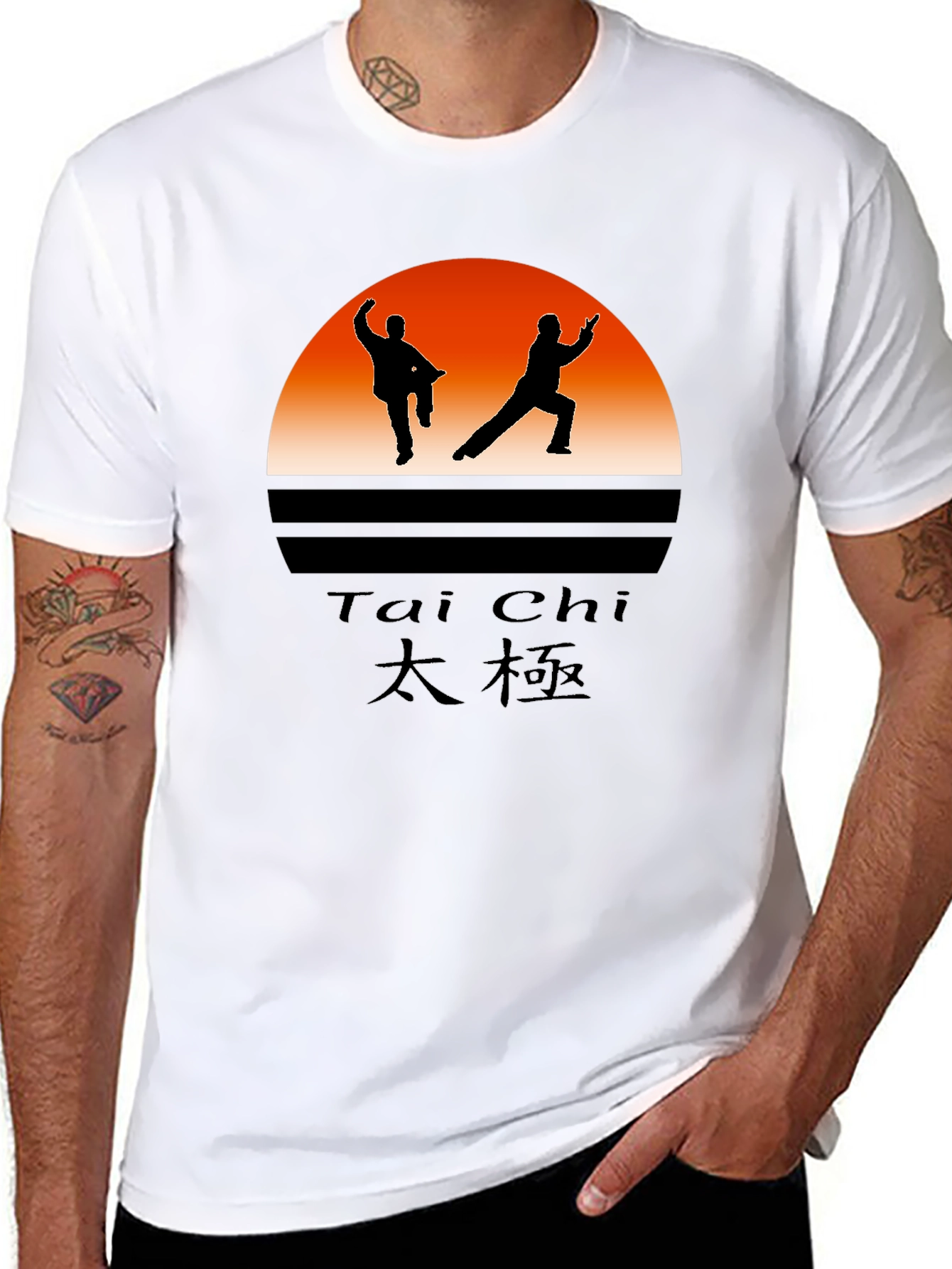 Tai Chi Silhouette Graphic T-Shirt