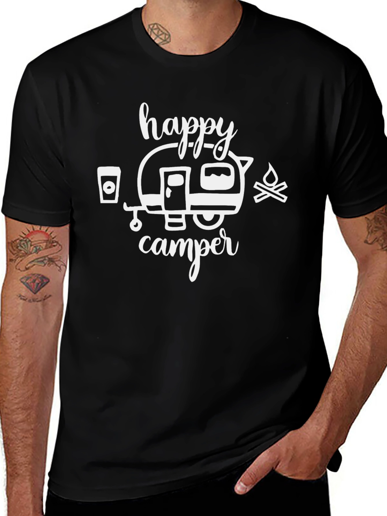 Happy Camper Graphic Tee - Camping Adventure Shirt