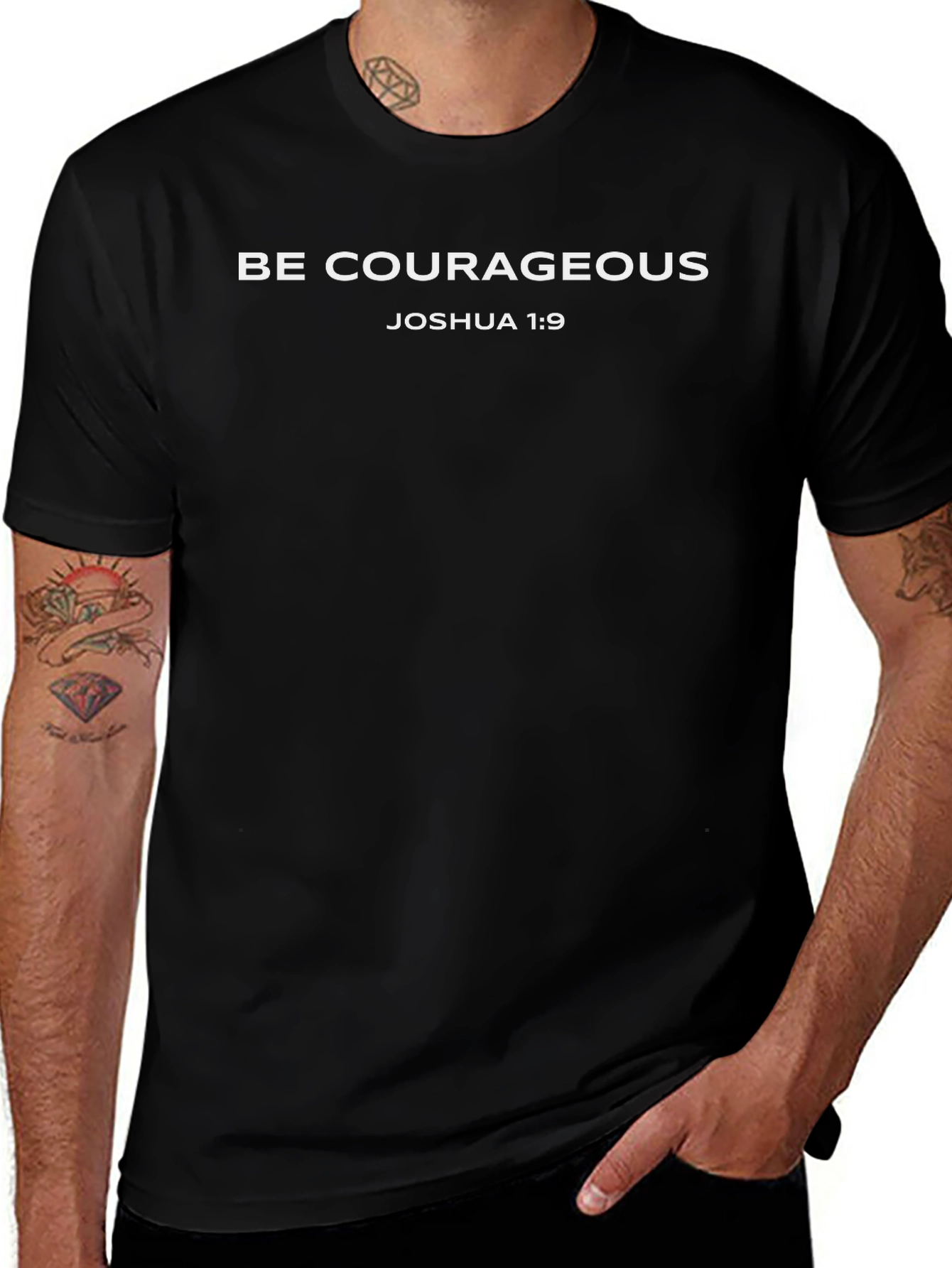 Be Courageous Christian T-Shirt Joshua 1:9