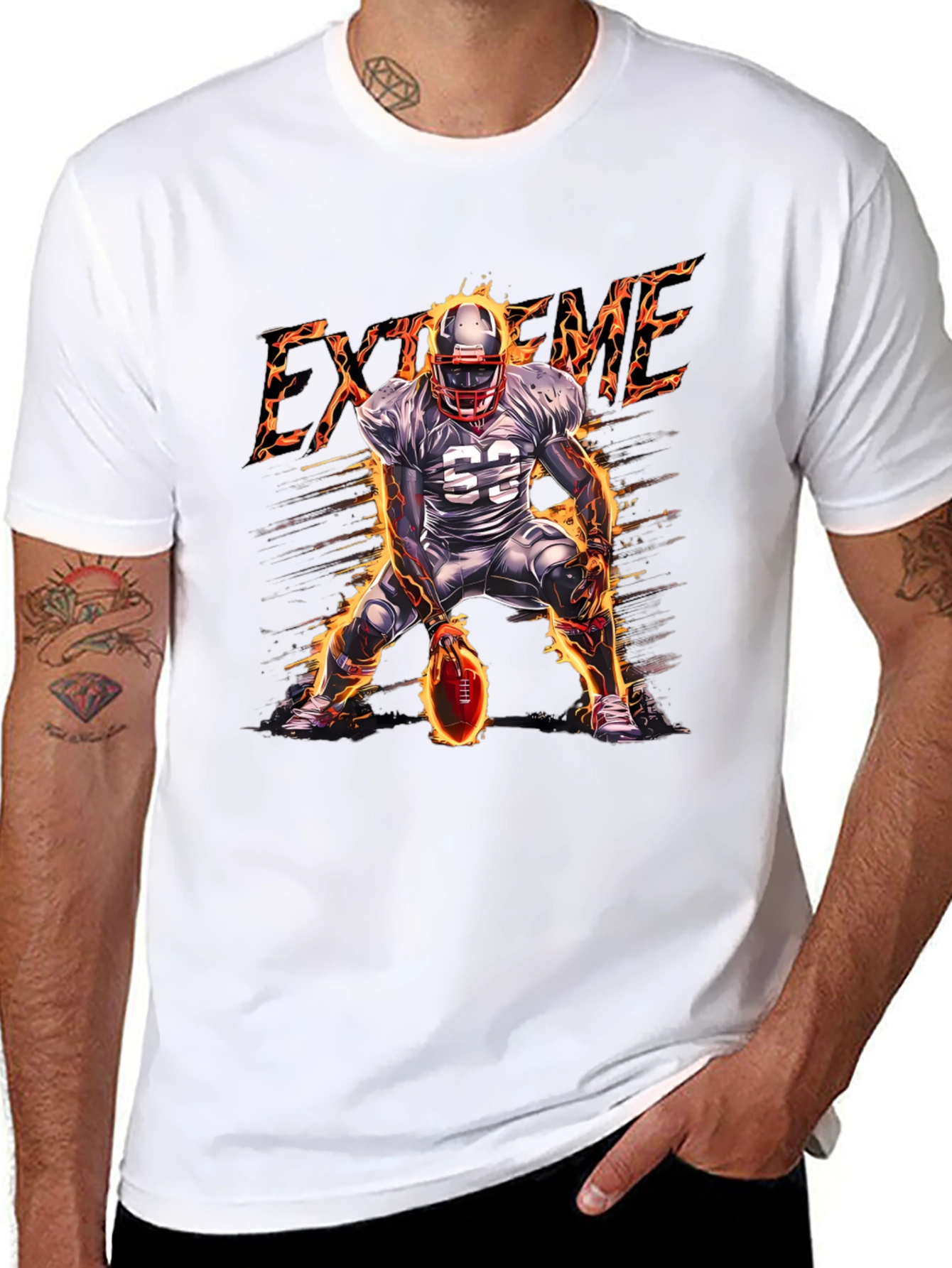 Xtreme Football Player Black T-Shirt