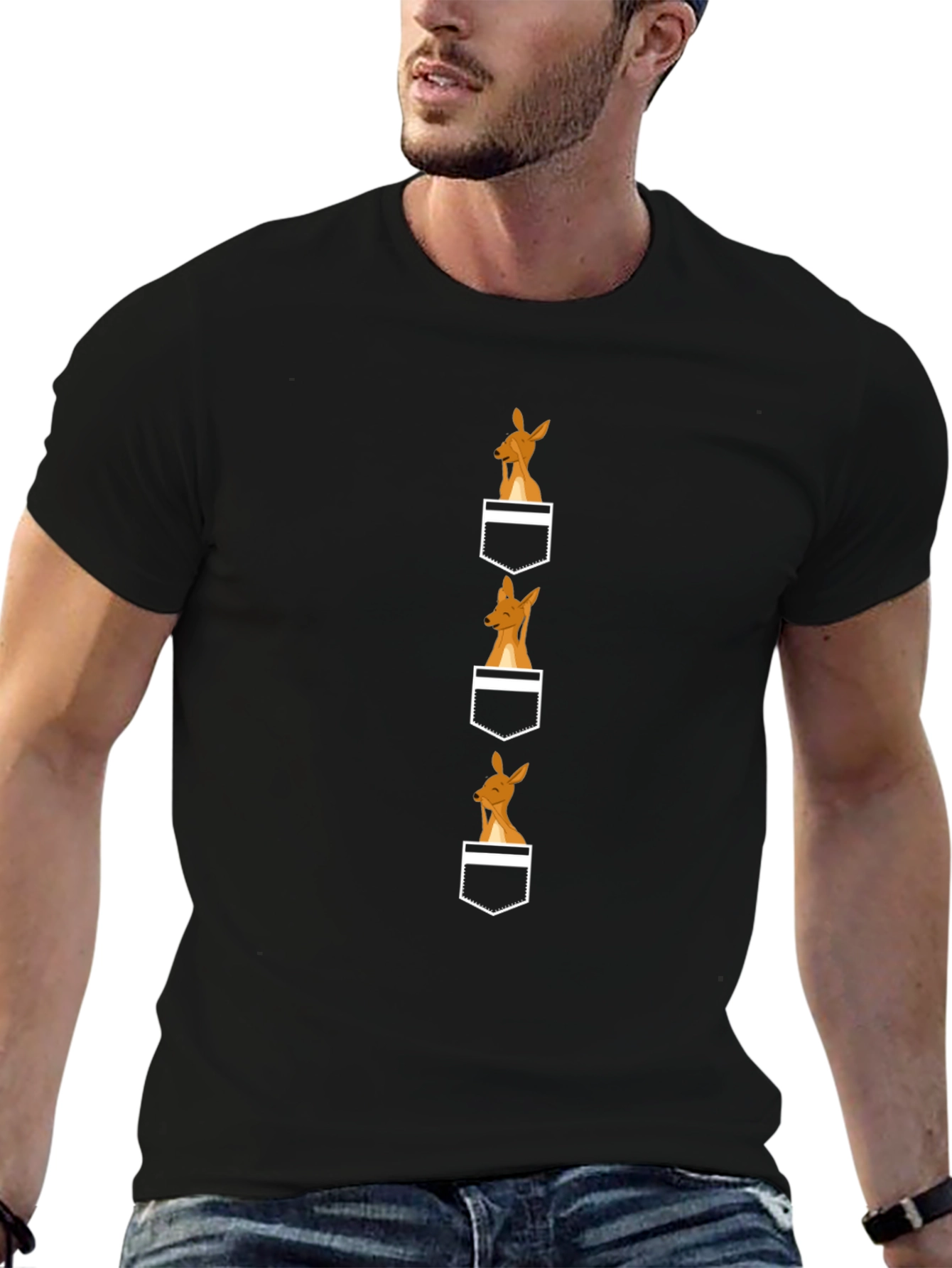 Kangaroo Pocket T-Shirt - Unique Animal Design