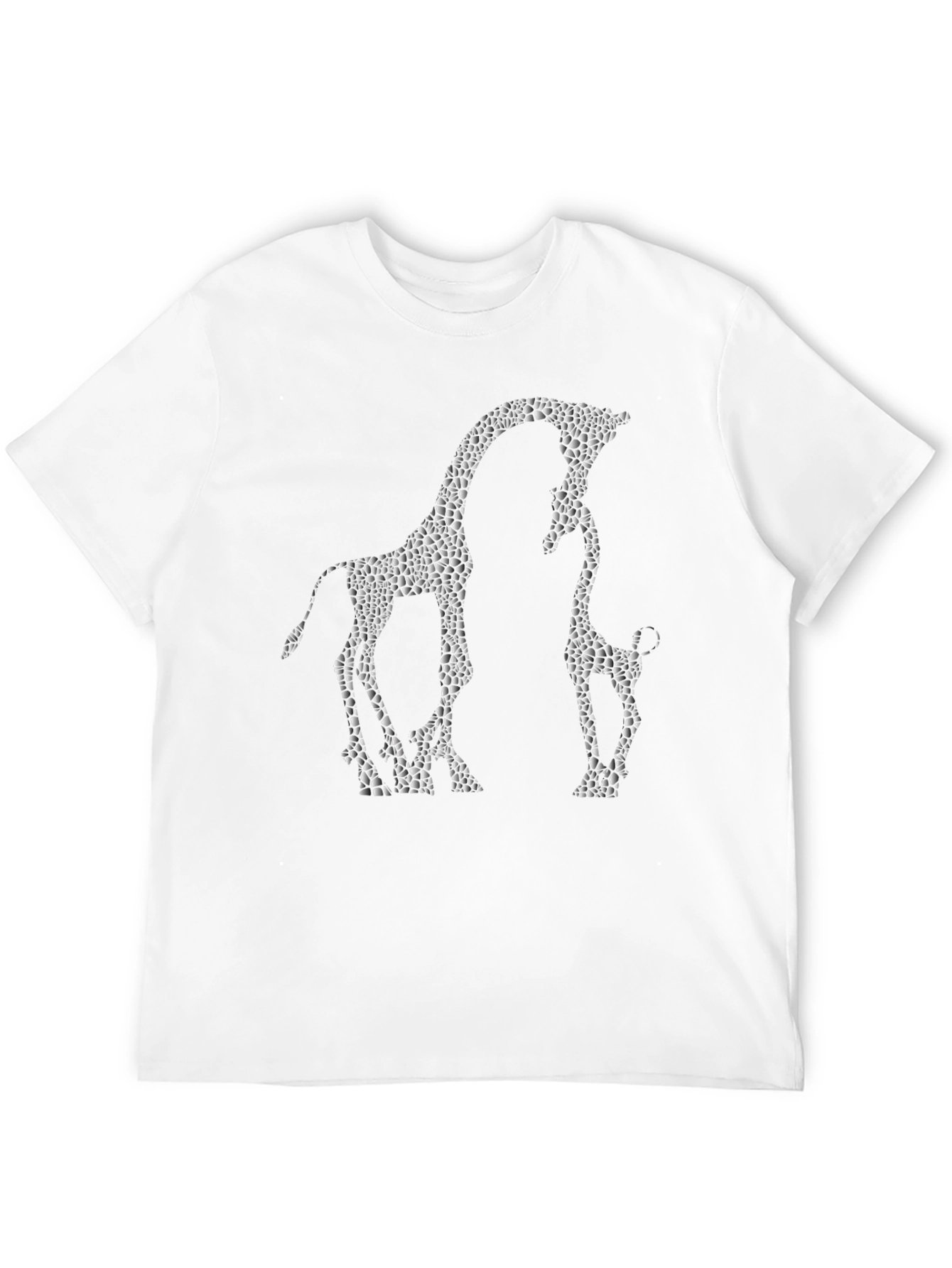 Giraffe Silhouette Mens Black Graphic Tee