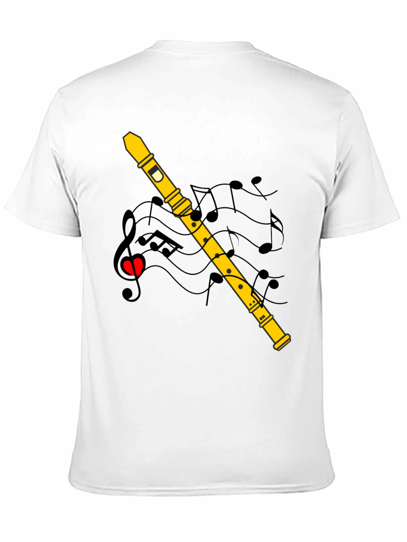 Musical Flute T-Shirt - Black Cotton Tee