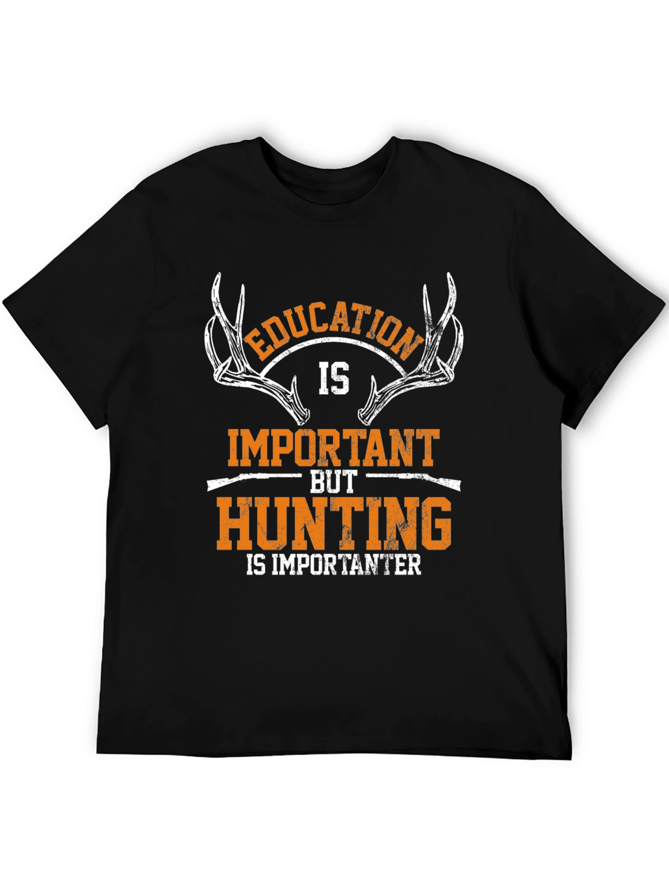 Education vs Hunting Graphic T-Shirt