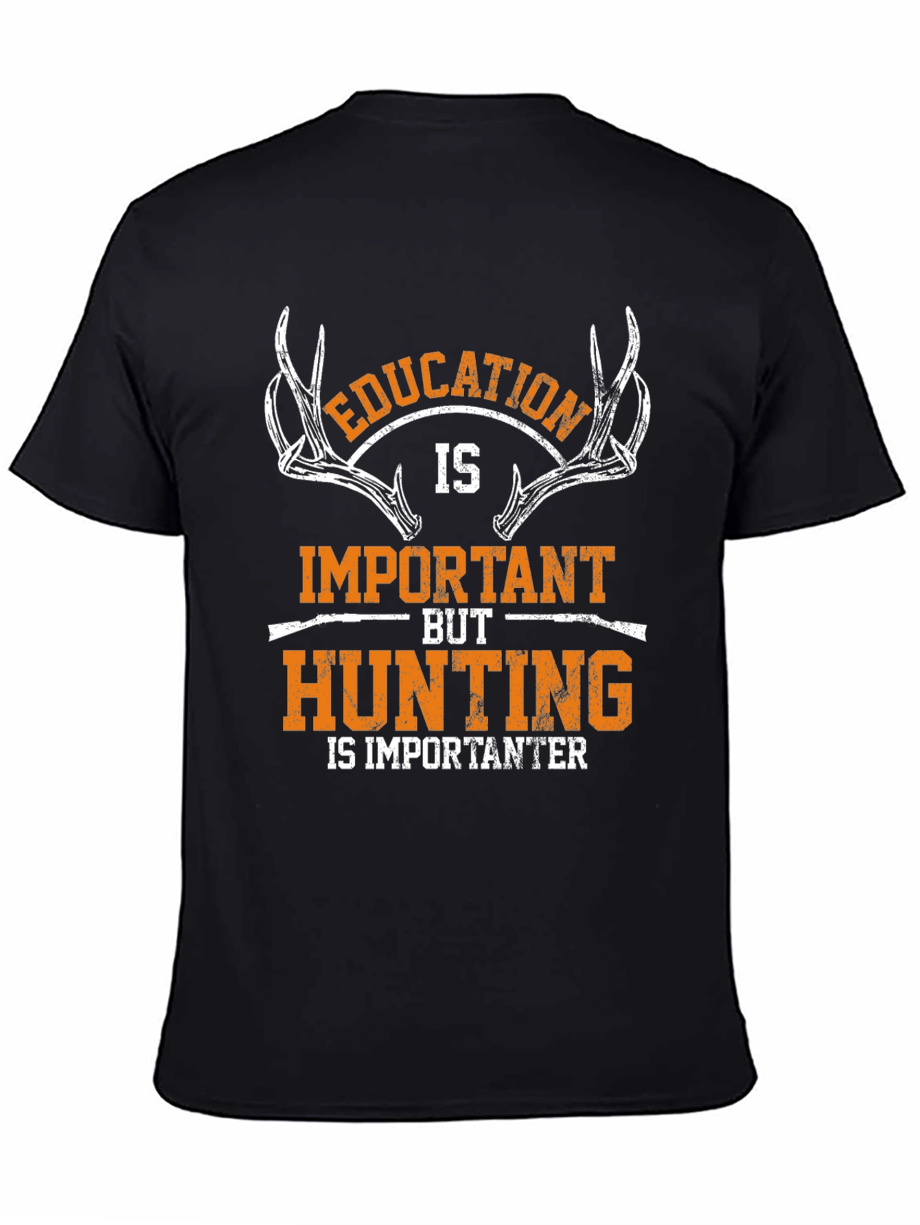 Education vs Hunting Graphic T-Shirt