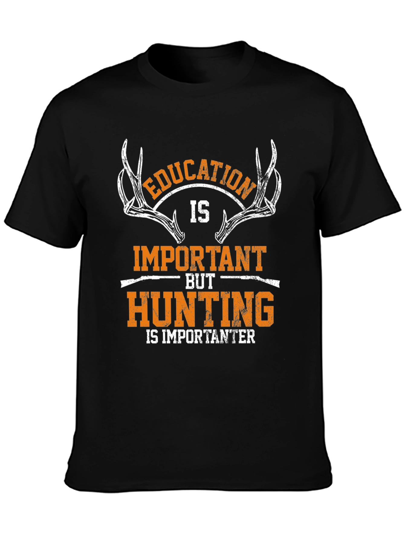 Education vs Hunting Graphic T-Shirt