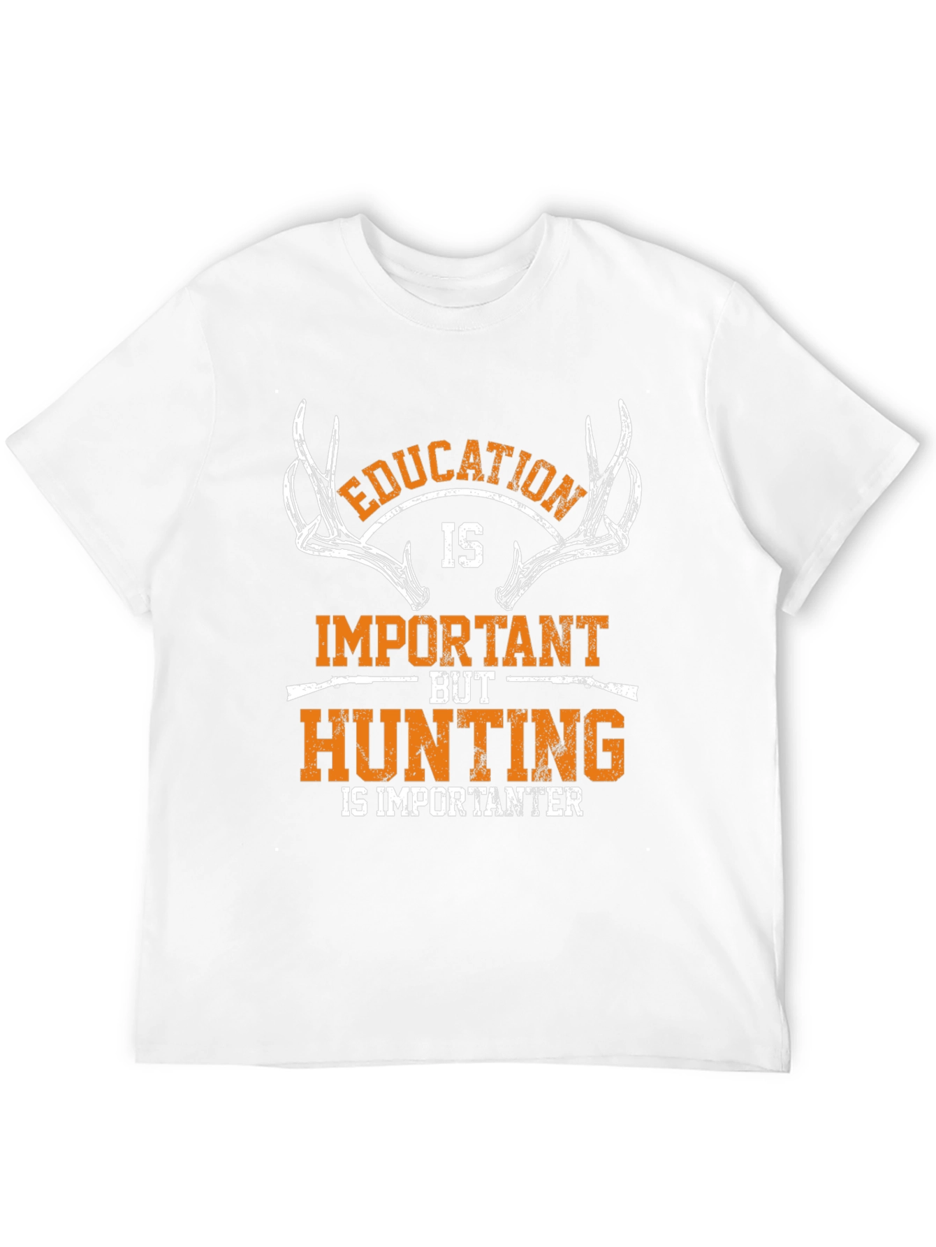 Education vs Hunting Graphic T-Shirt