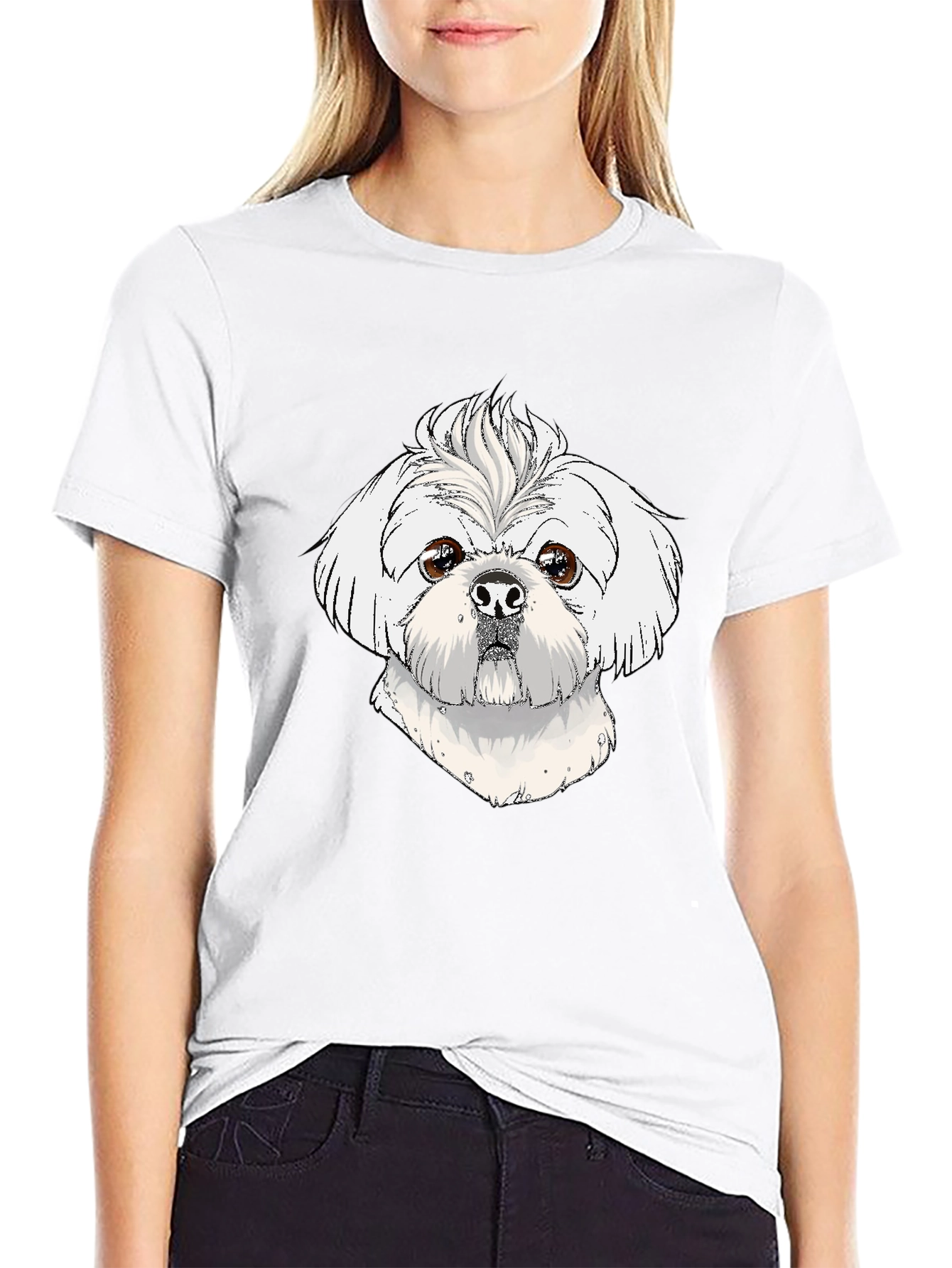 Dog Lovers Tee: Cute Shih Tzu Graphic T-Shirt