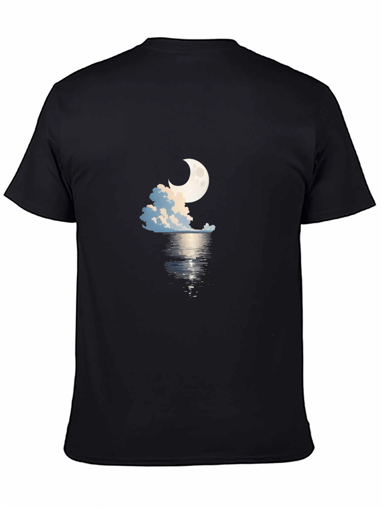 Moonlit Waters Graphic Tee - Black Cotton Blend