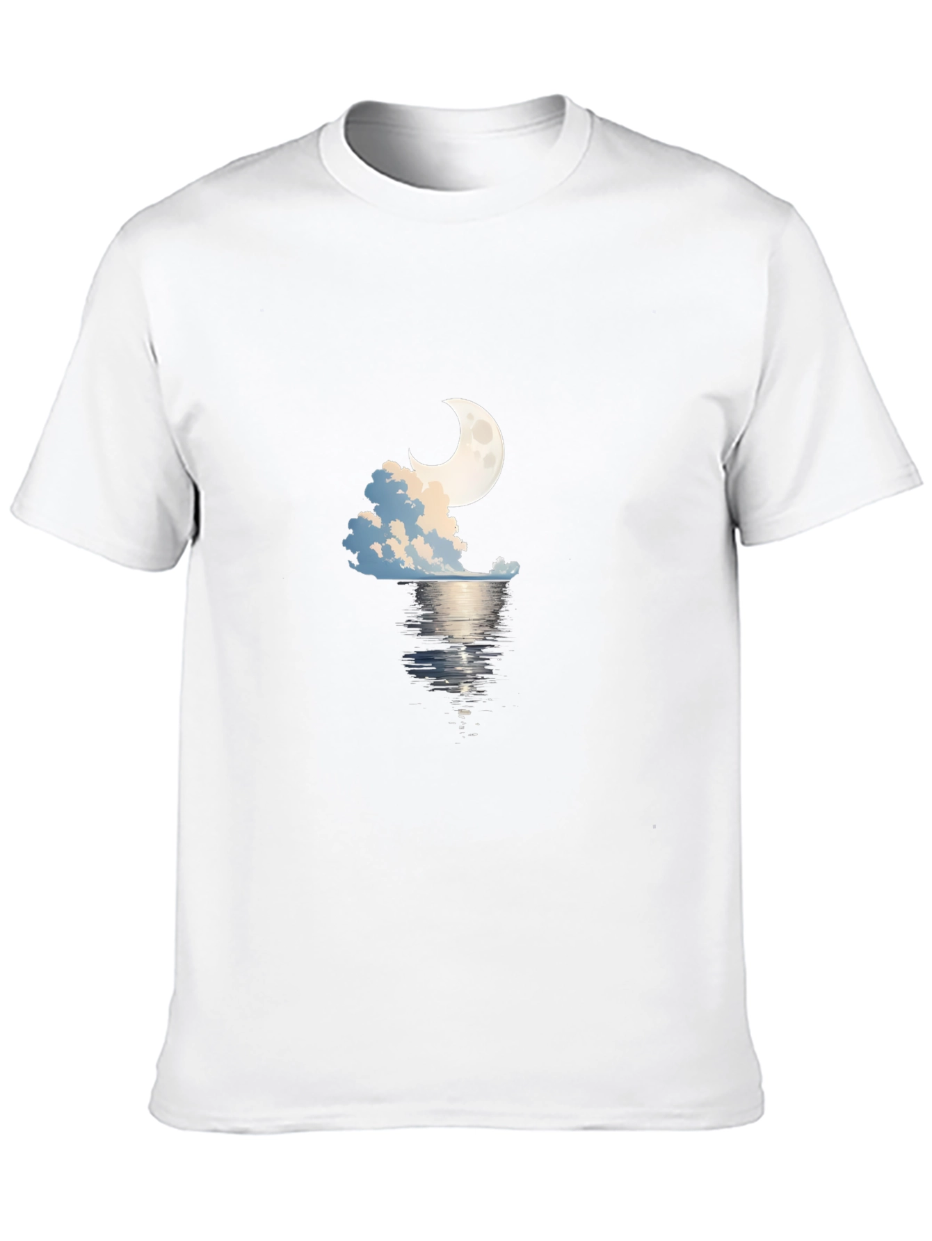 Moonlit Waters Graphic Tee - Black Cotton Blend