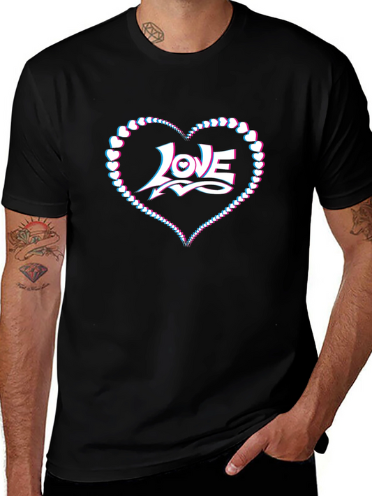Heart of Love Black Graphic Tee - Stylish Valentines Day Shirt