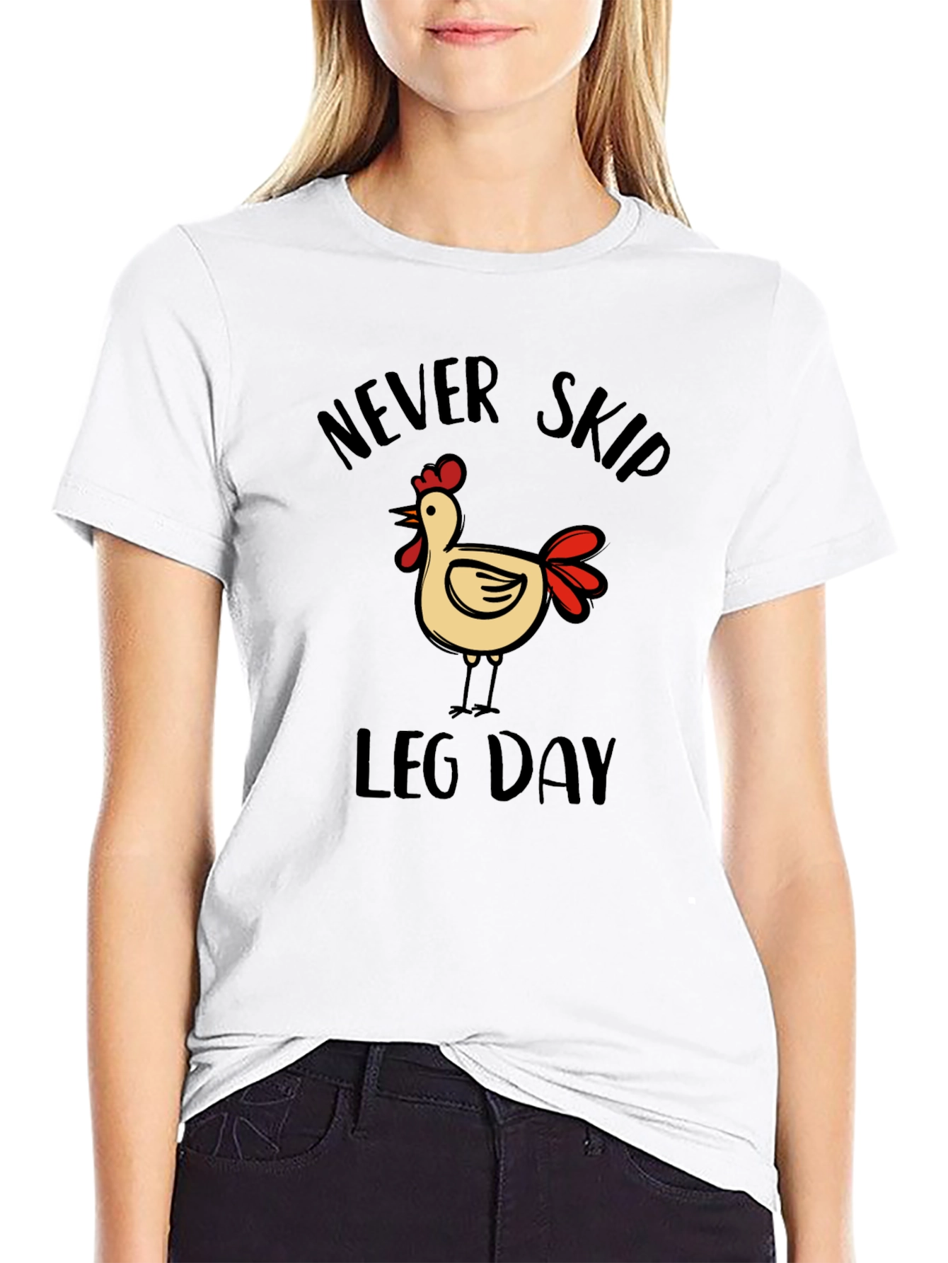 Never Skip Leg Day Chicken Graphic T-Shirt
