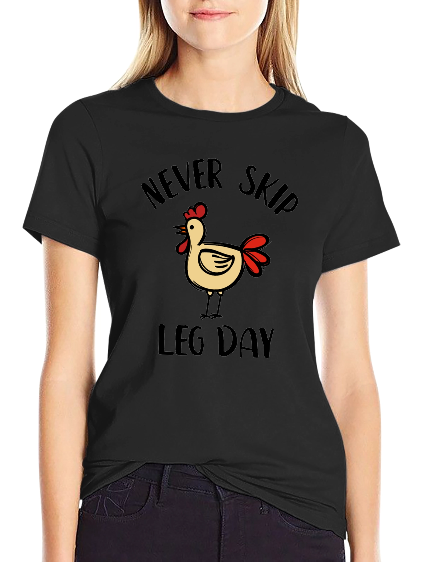 Never Skip Leg Day Chicken Graphic T-Shirt
