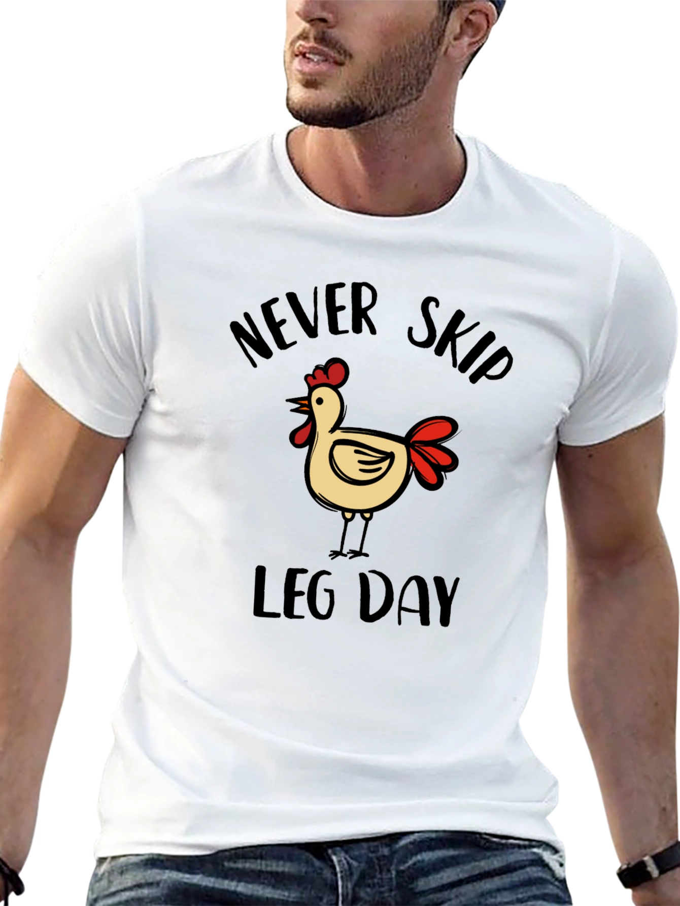Never Skip Leg Day Chicken Graphic T-Shirt