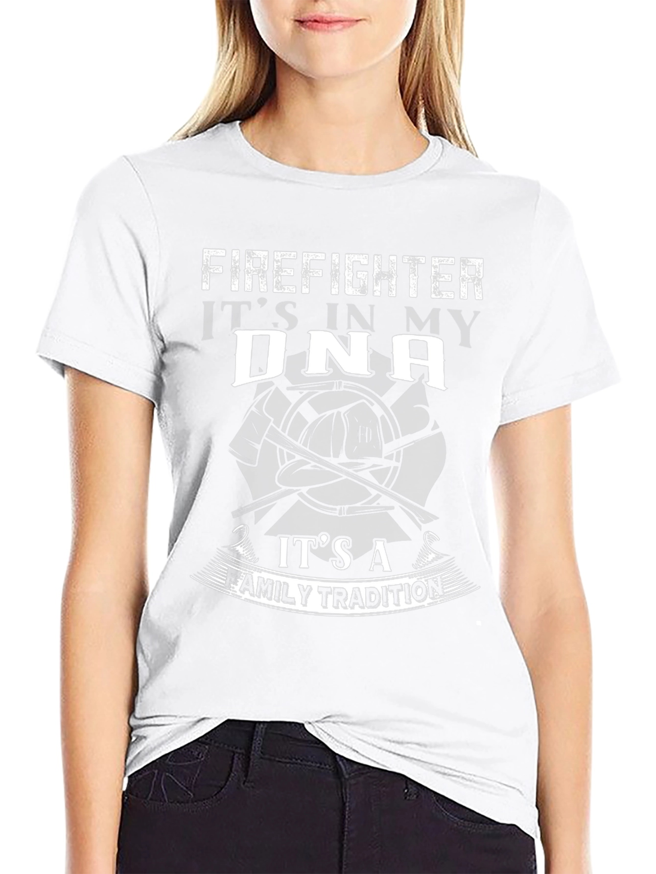 Firefighter DNA Family Tradition Black T-Shirt