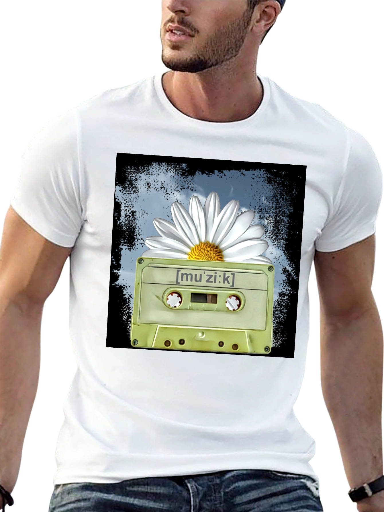 Muzik Cassette Tape Graphic T-Shirt