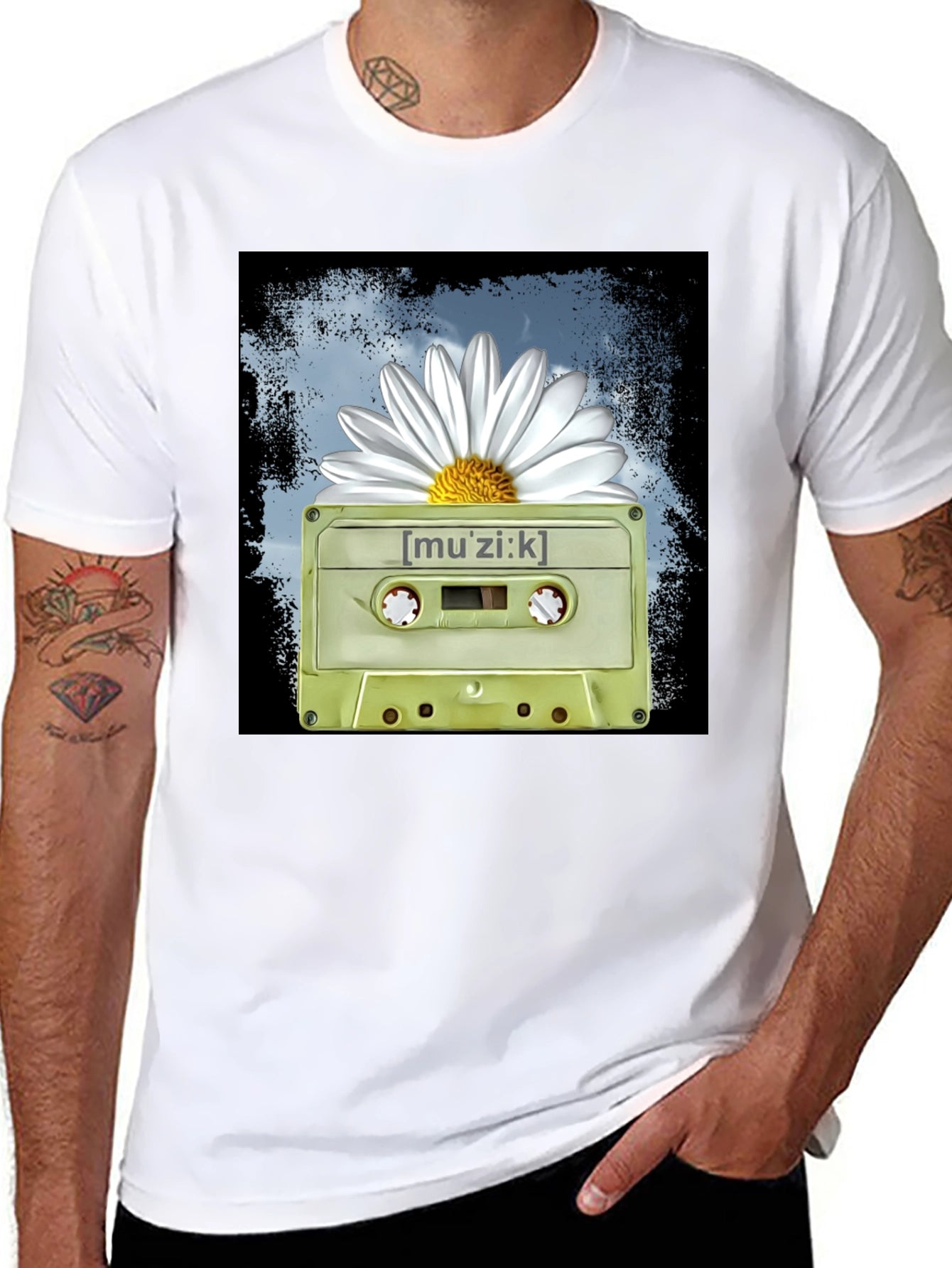 Muzik Cassette Tape Graphic T-Shirt