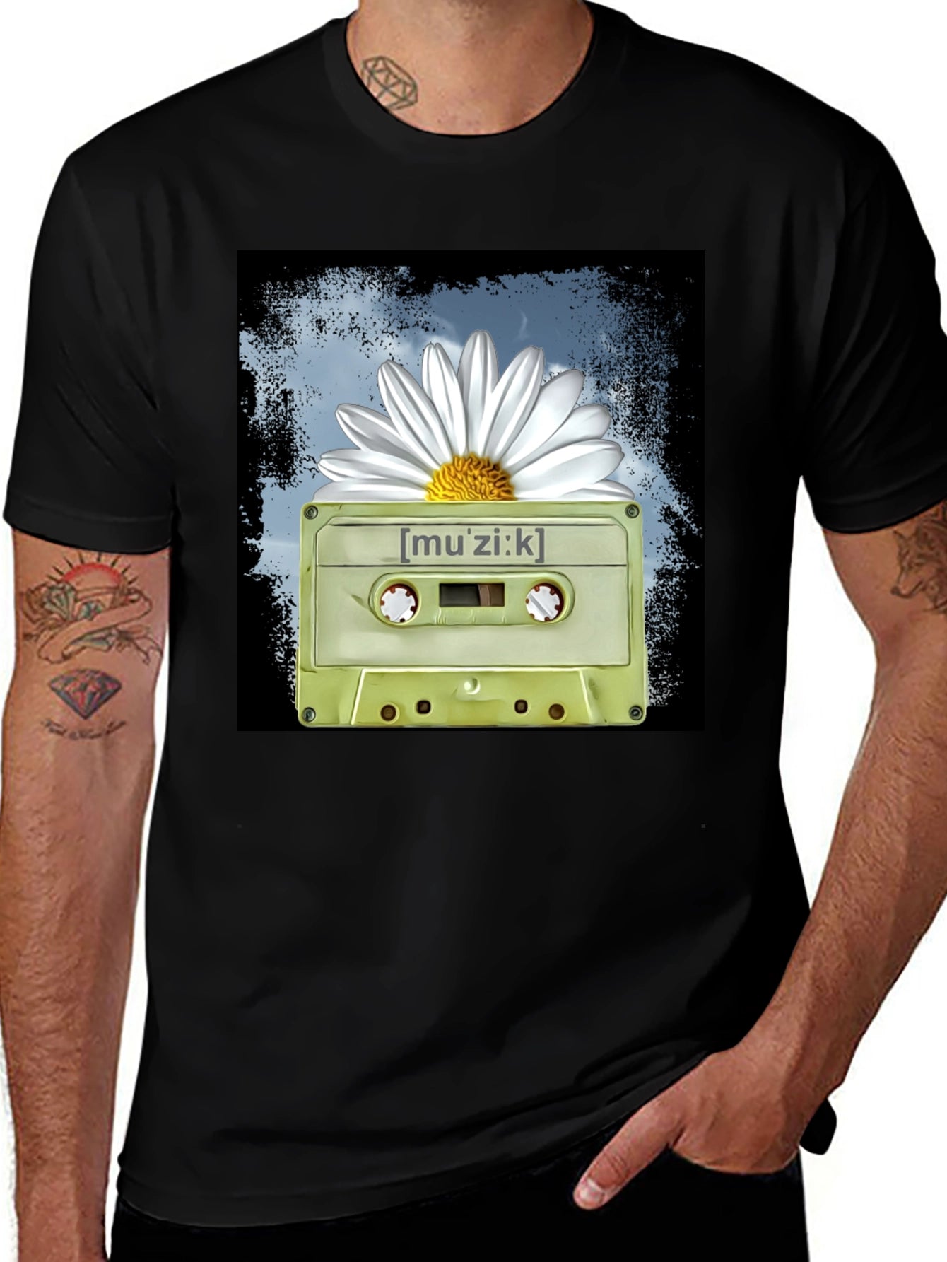 Muzik Cassette Tape Graphic T-Shirt