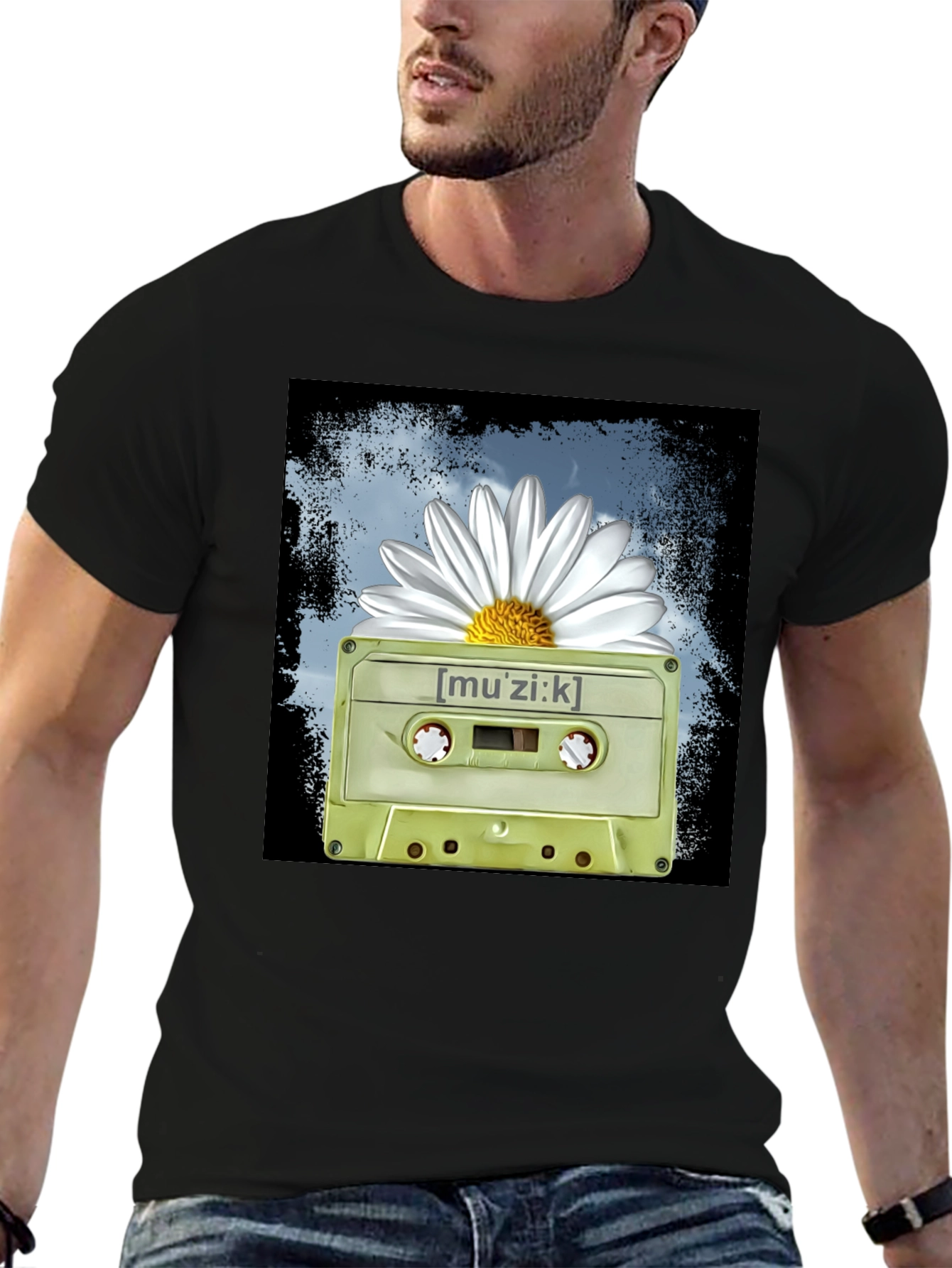 Muzik Cassette Tape Graphic T-Shirt