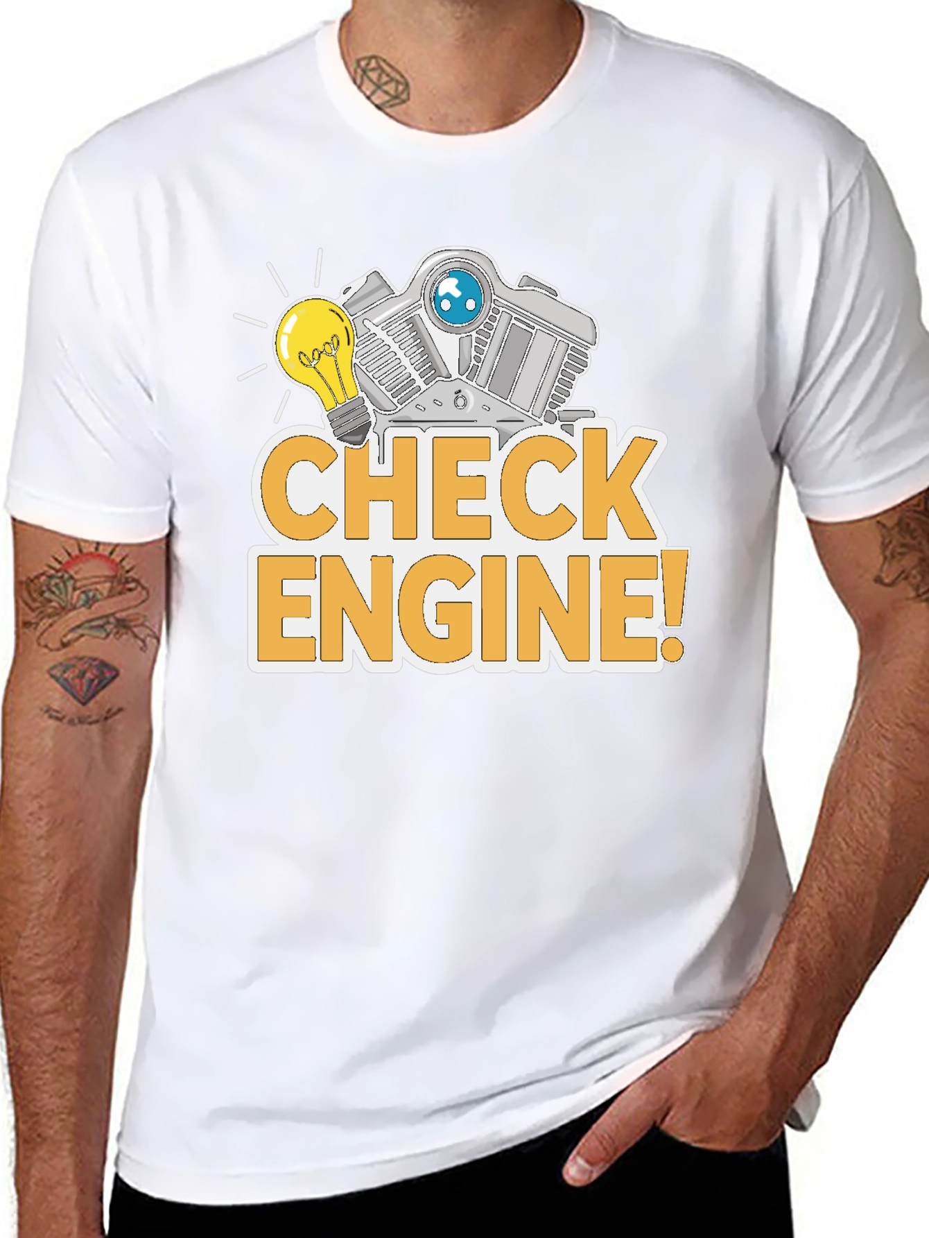Check Engine Funny T-Shirt Mechanic Gift