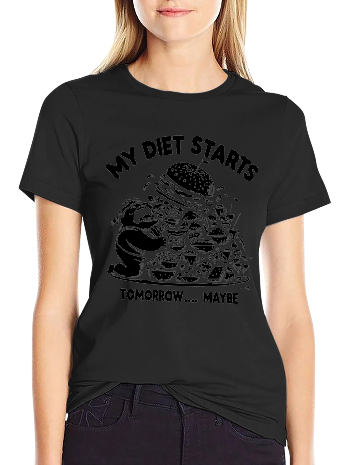 Diet Starts Tomorrow Funny Graphic Tee