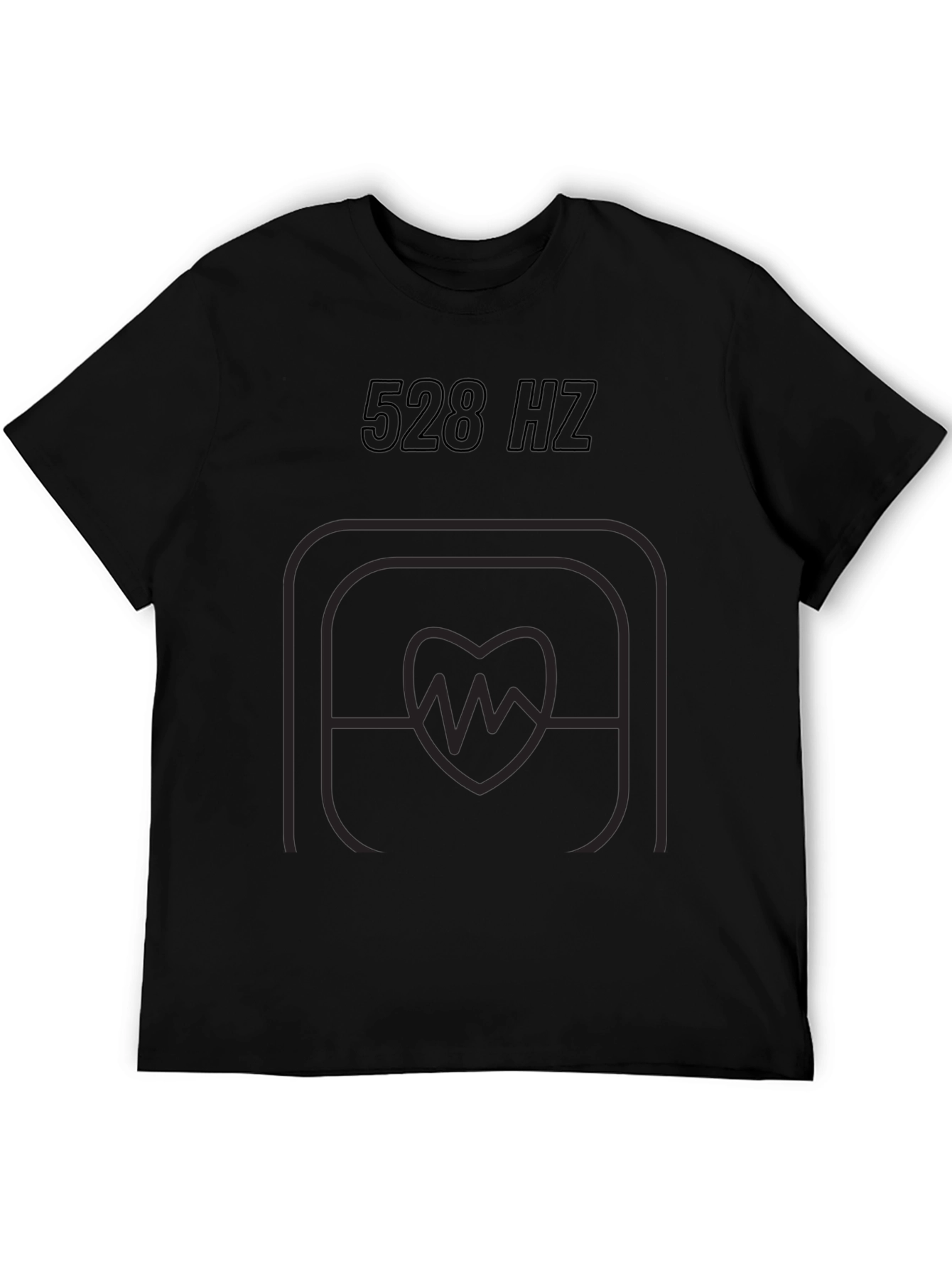 528 Hz Heartbeat Graphic Tee - Black