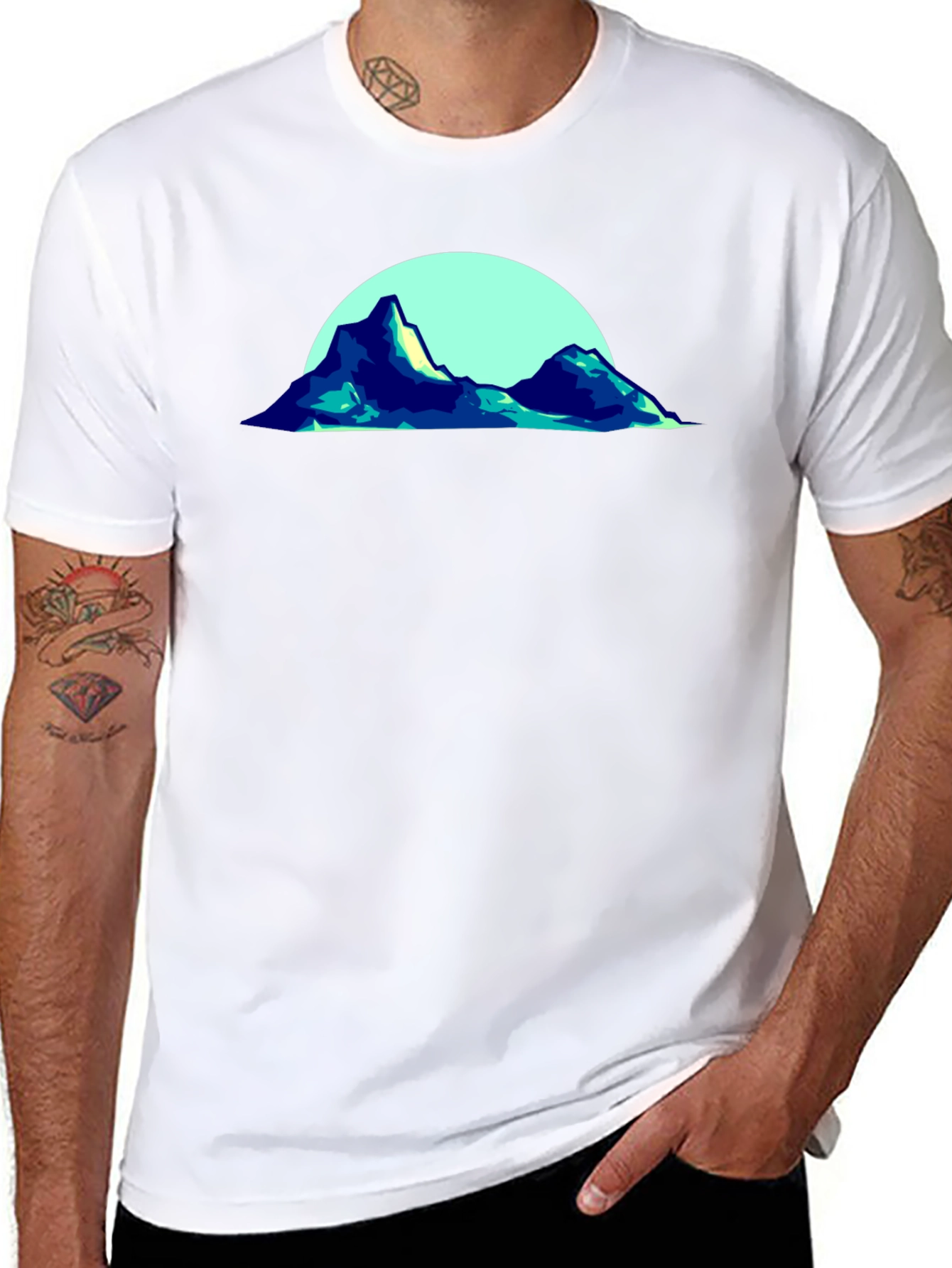 Mountainscape Graphic Black T-Shirt
