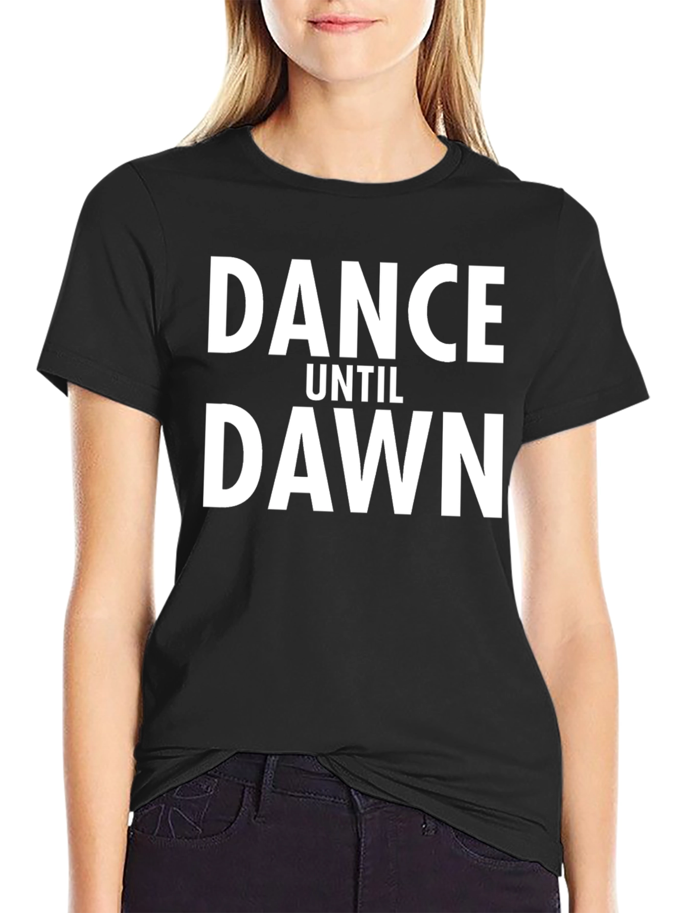 Dance Until Dawn Graphic Tee - Stylish Black T-Shirt