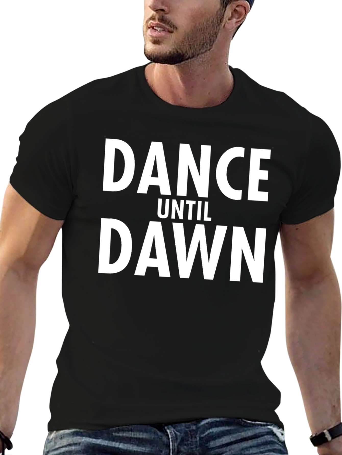 Dance Until Dawn Graphic Tee - Stylish Black T-Shirt