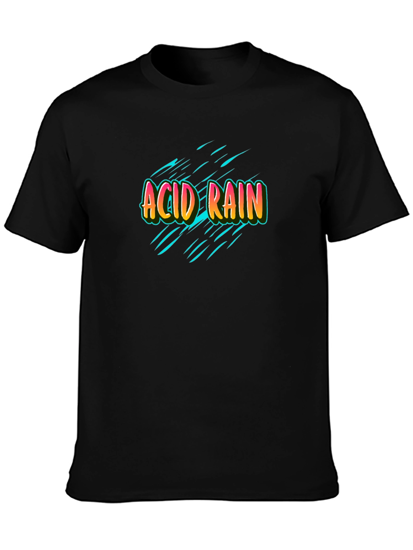 Acid Rain Graphic Print Black T-Shirt