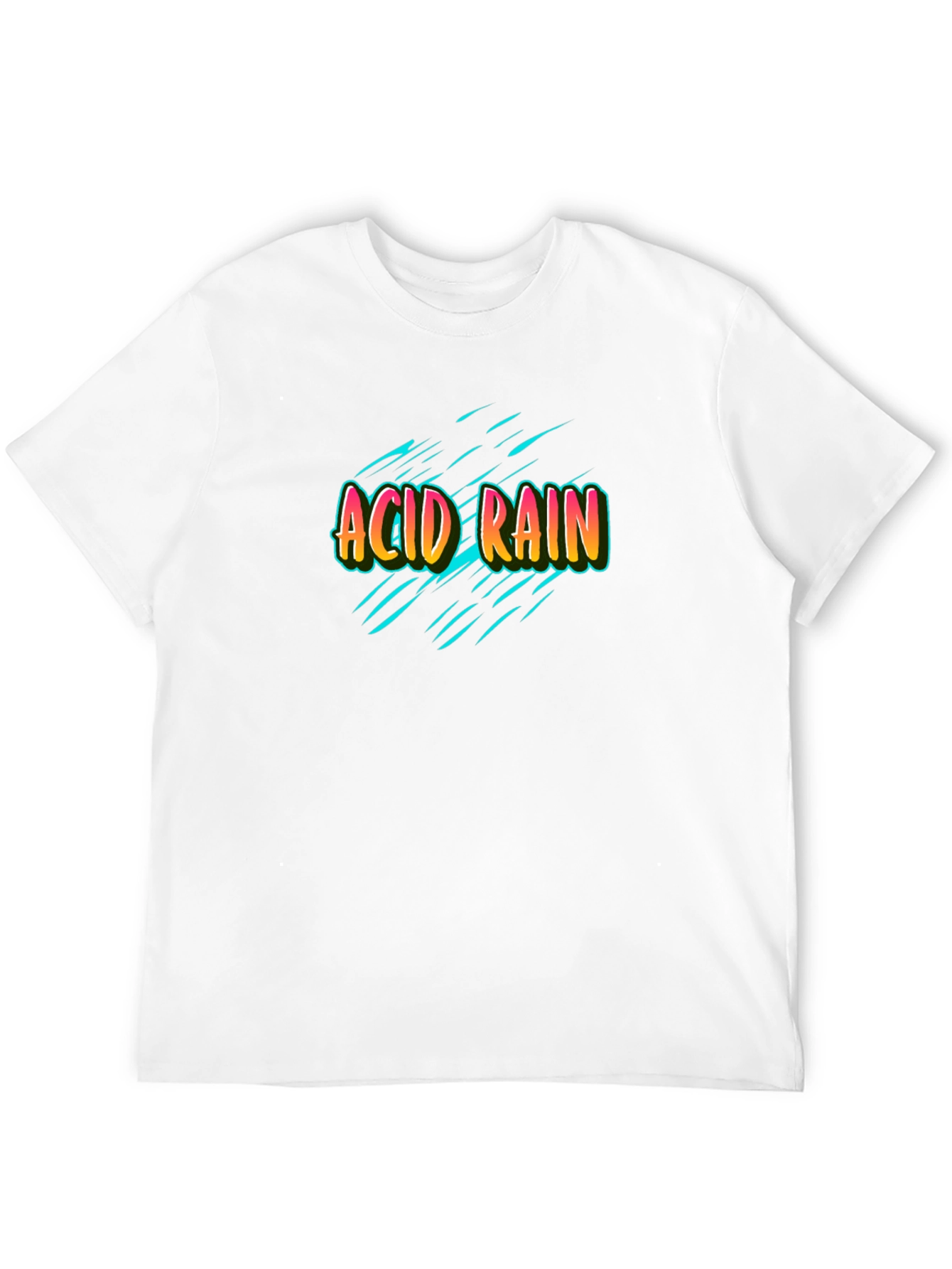 Acid Rain Graphic Print Black T-Shirt