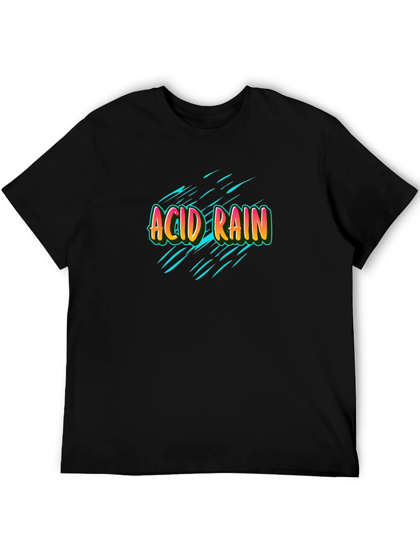 Acid Rain Graphic Print Black T-Shirt