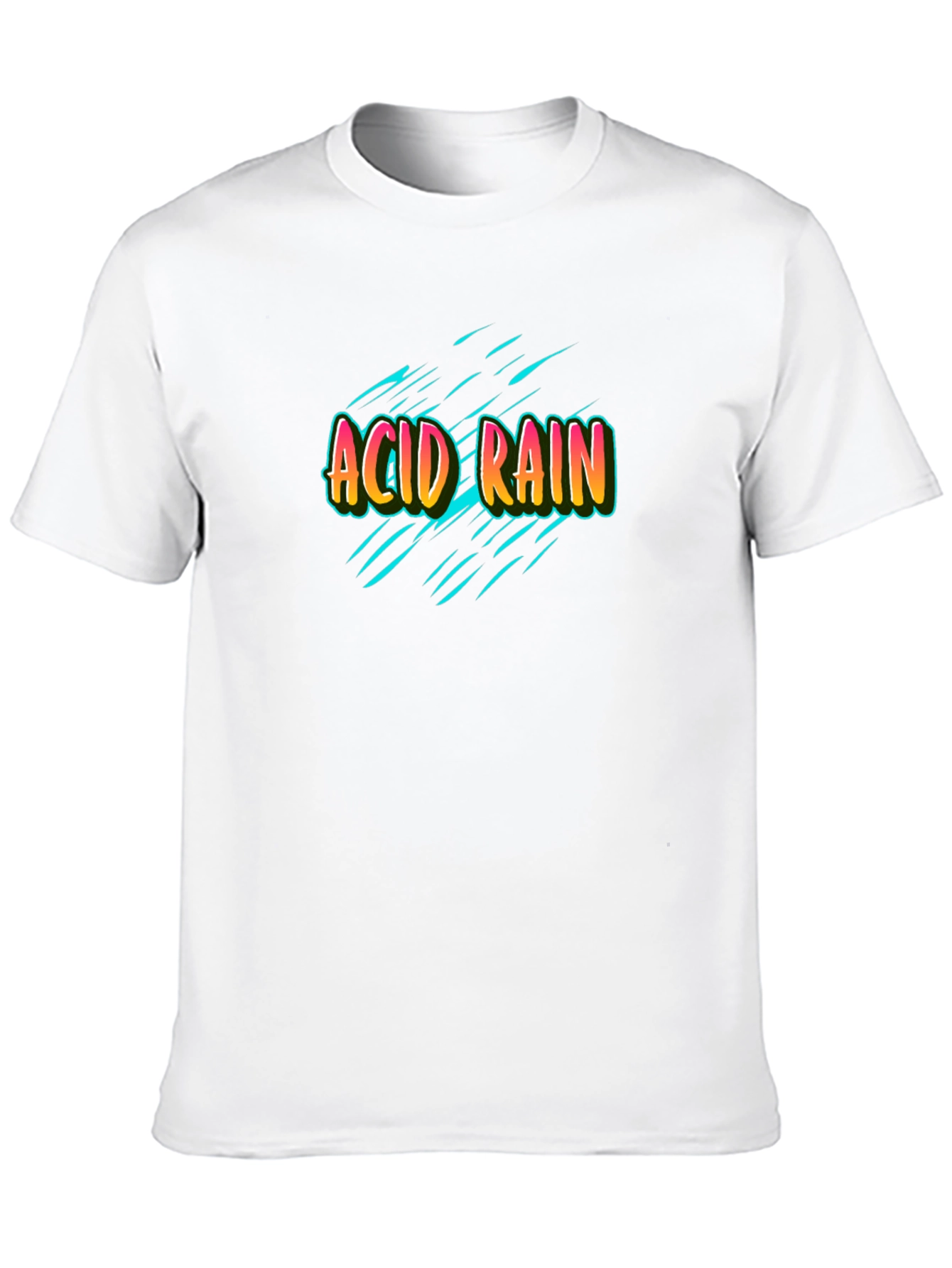 Acid Rain Graphic Print Black T-Shirt